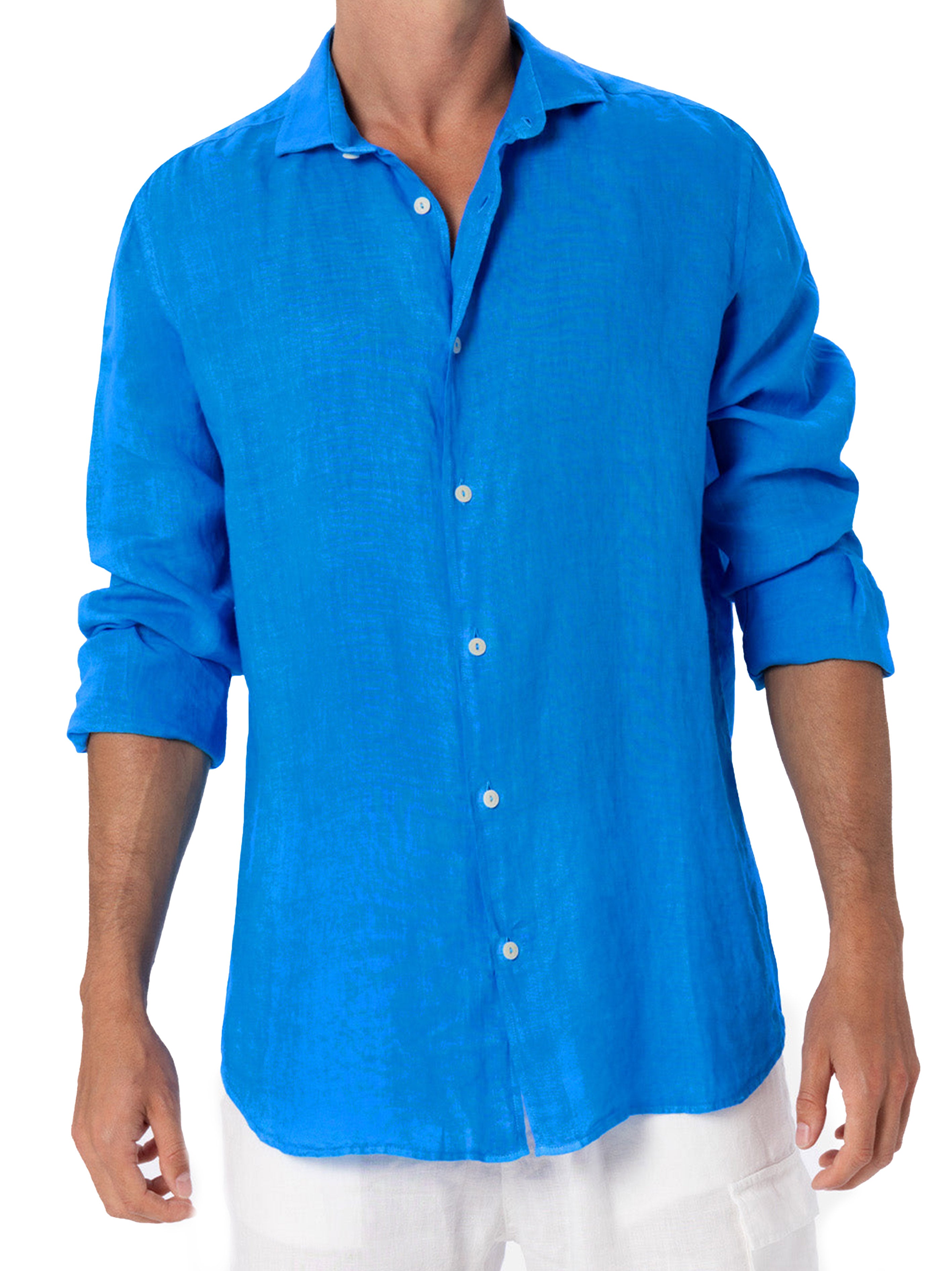 Camicia Pamplona blu lino