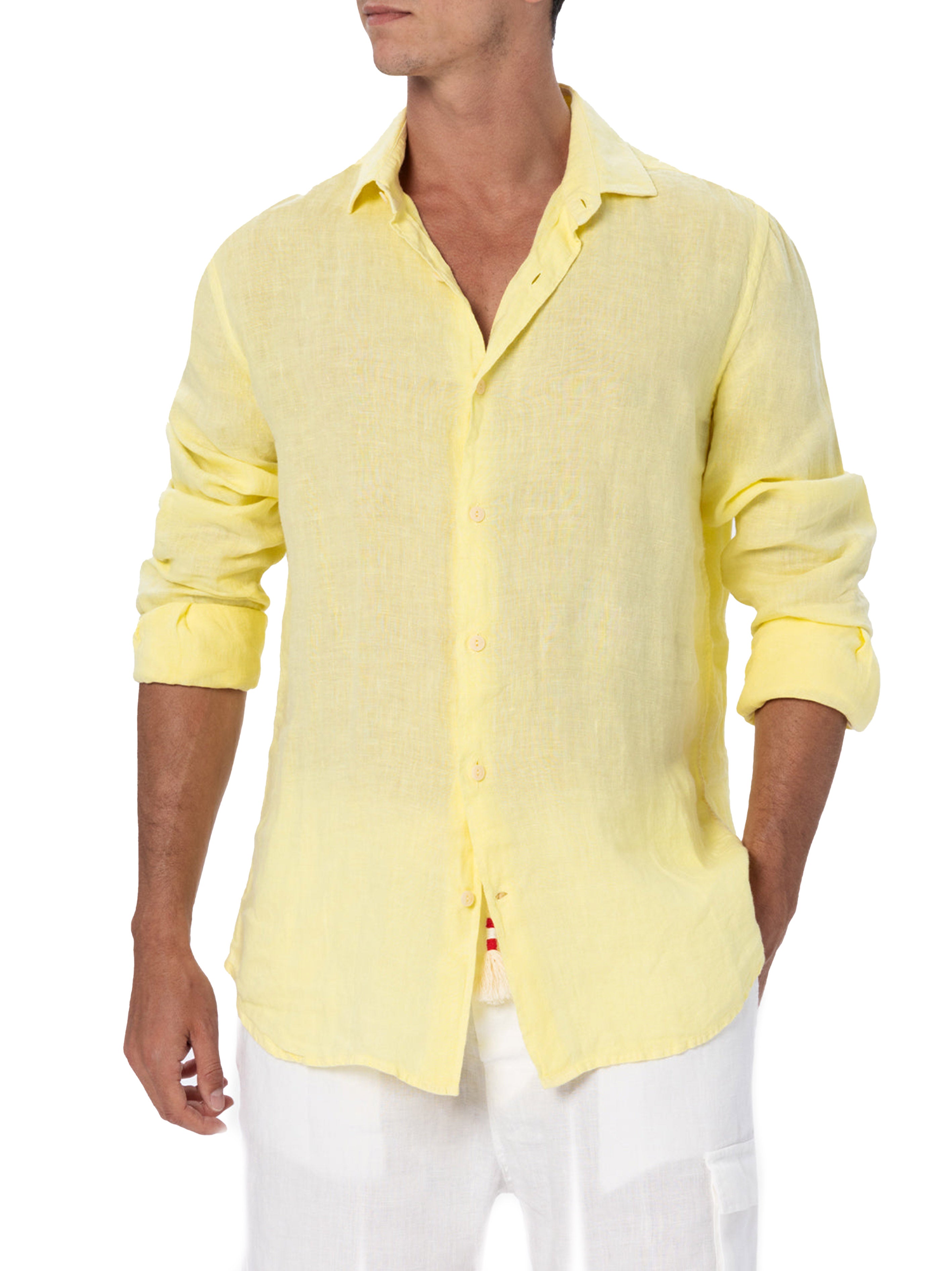 Pamplona yellow linen shirt