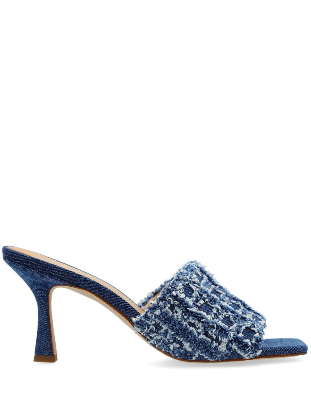 Tessa sabot sandal in frayed denim