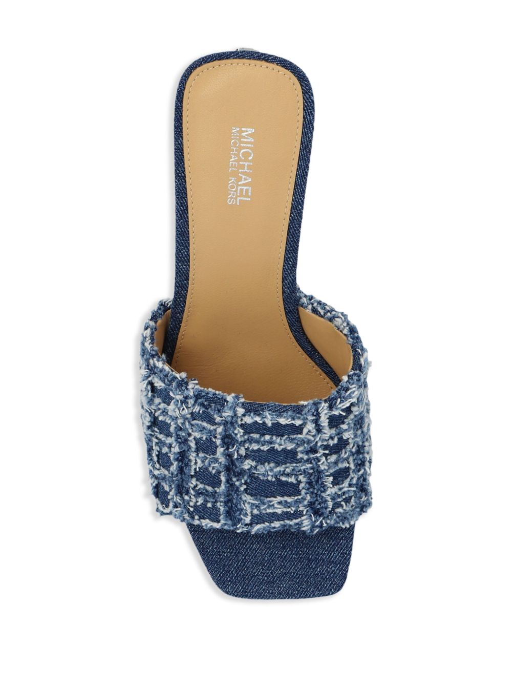 Tessa sabot sandal in frayed denim