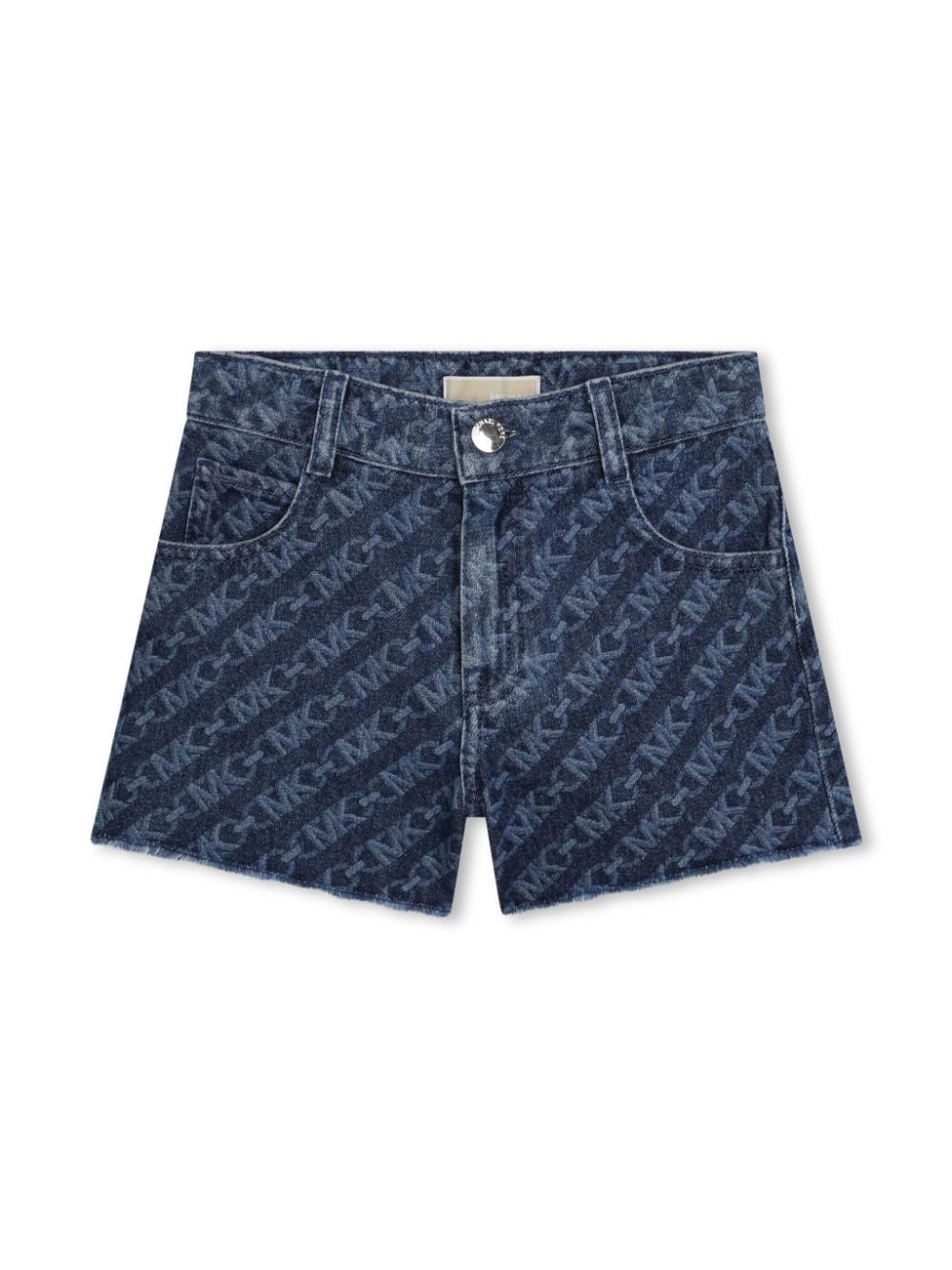 All-over logo denim shorts