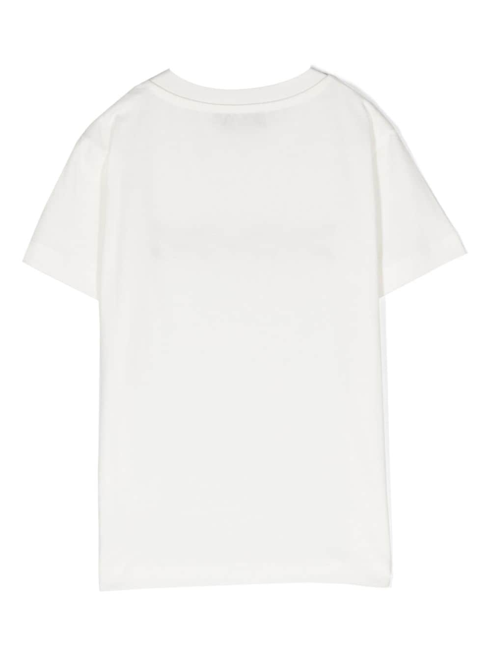 White logo t-shirt with sequins