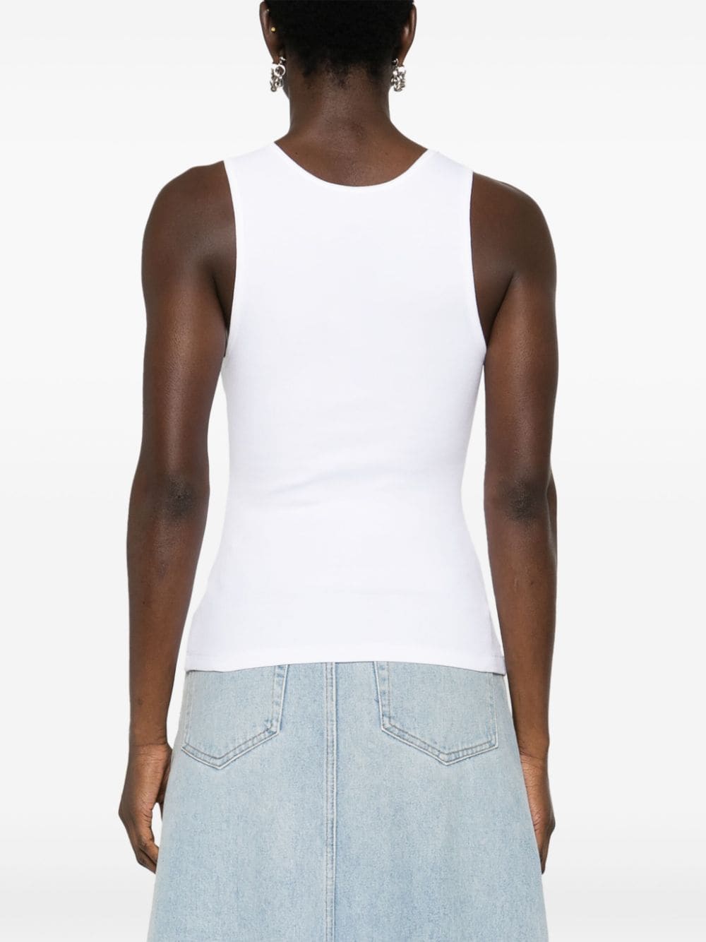 Basic white tank top with numeric logo