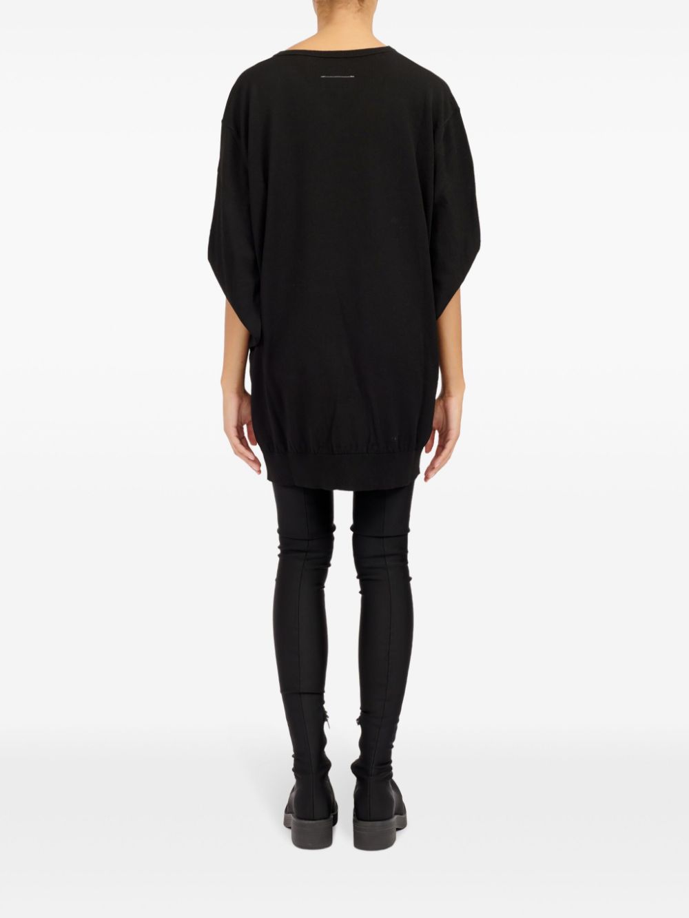 Black batwing sleeve dress