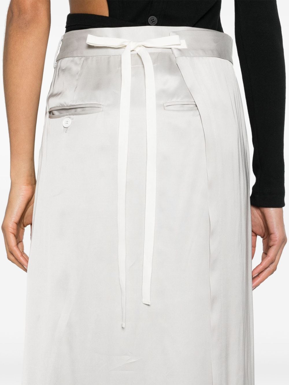 Tailored Wrap Skirt Silver