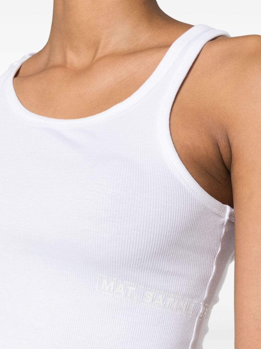 White cut-out retro tank top