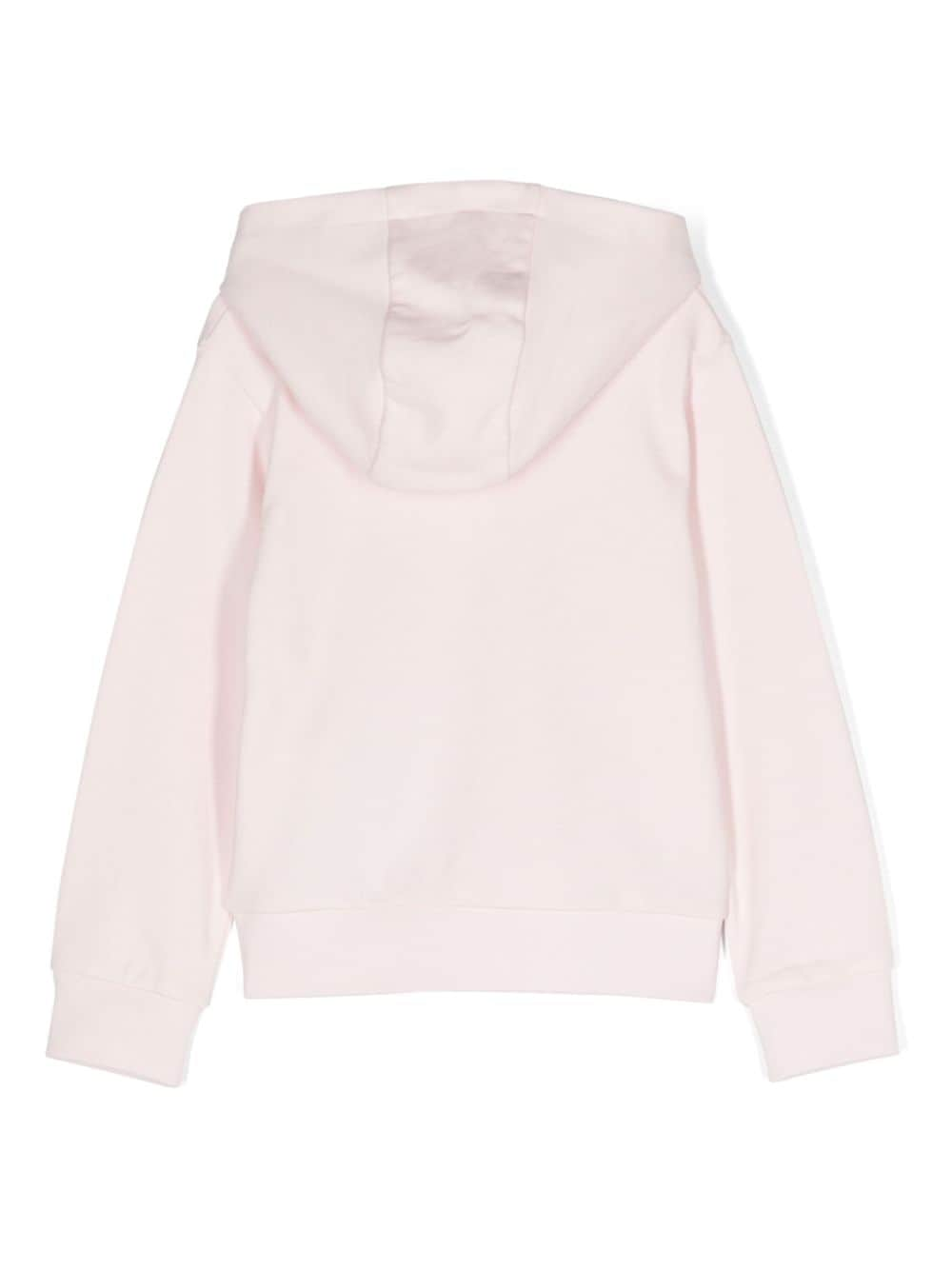 Pink sweatshirt with embossed logo