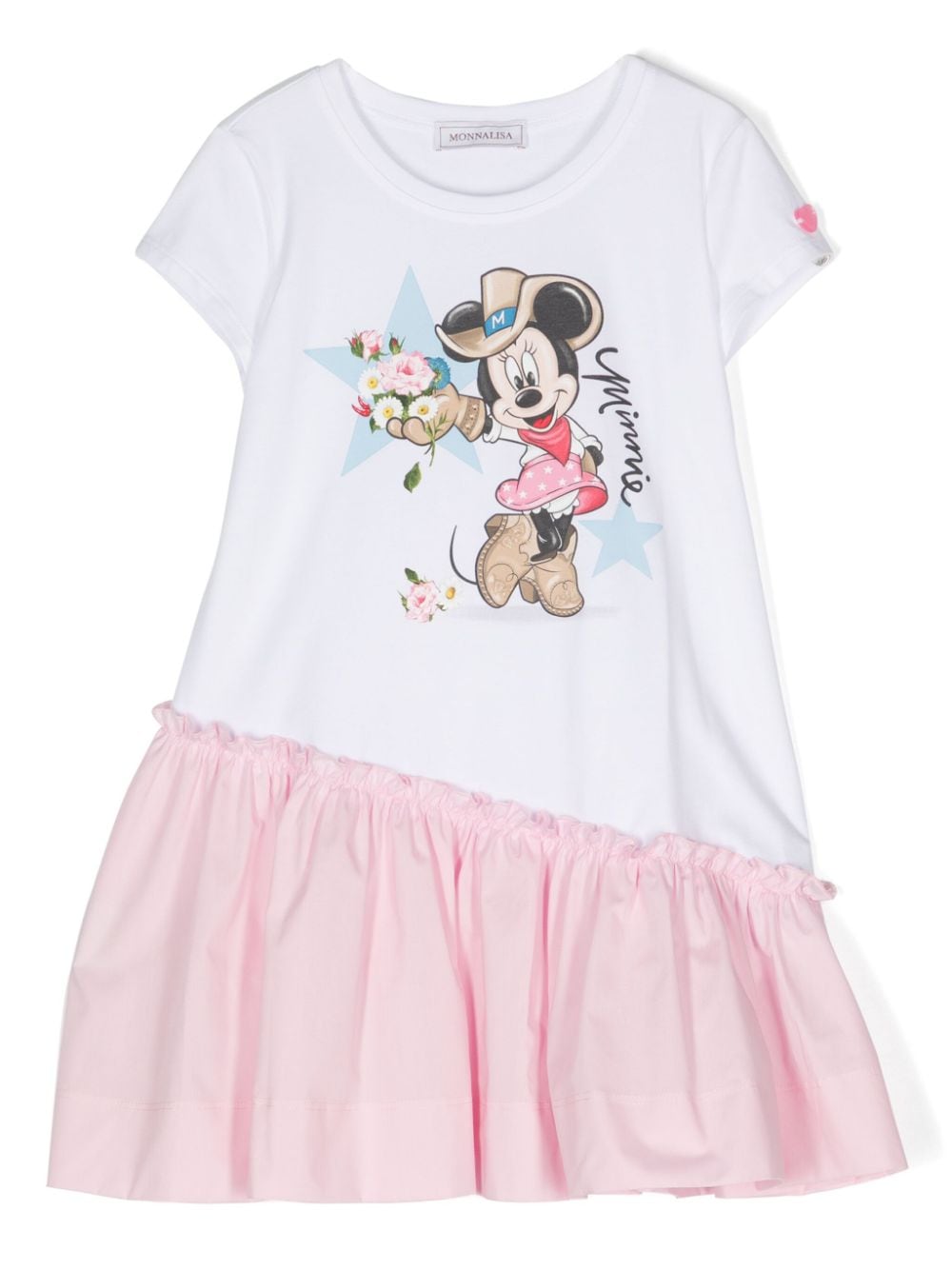 White/pink Minnie print dress