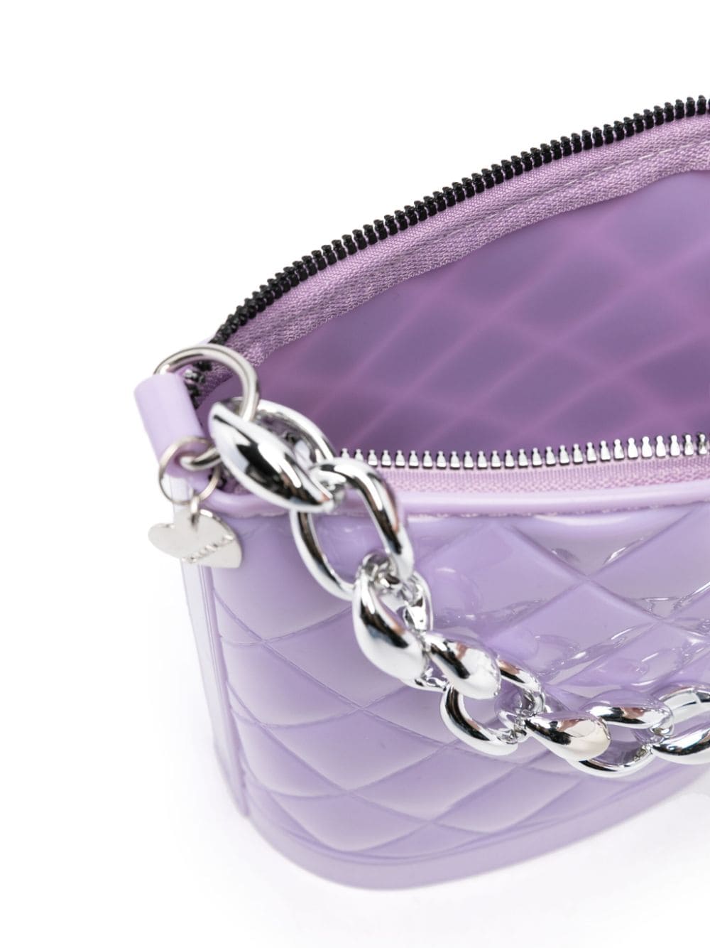 Quilted lilac bucket bag