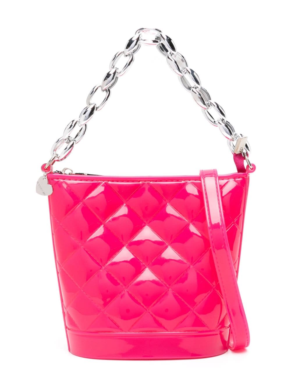 Quilted fuchsia bucket bag