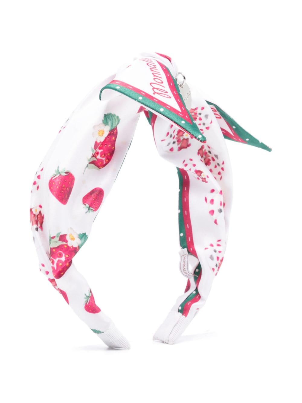 White strawberry print headband
