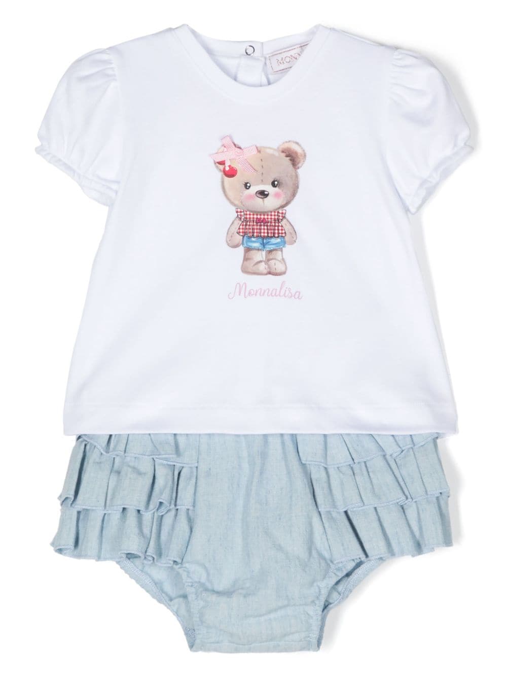 White/light blue baby girl outfit