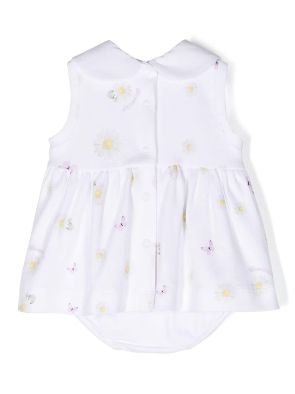 White daisy baby girl dress