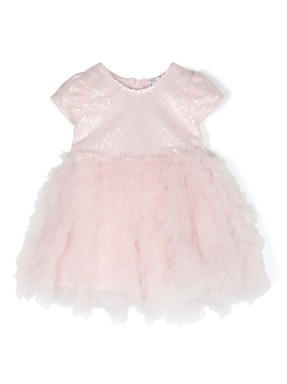 Pink sequin and tulle baby girl dress