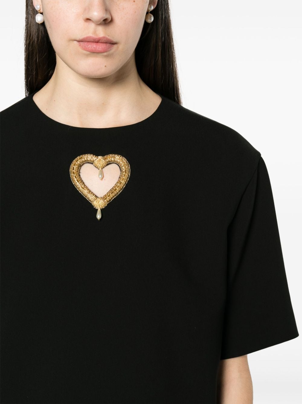 Black cut-out heart dress