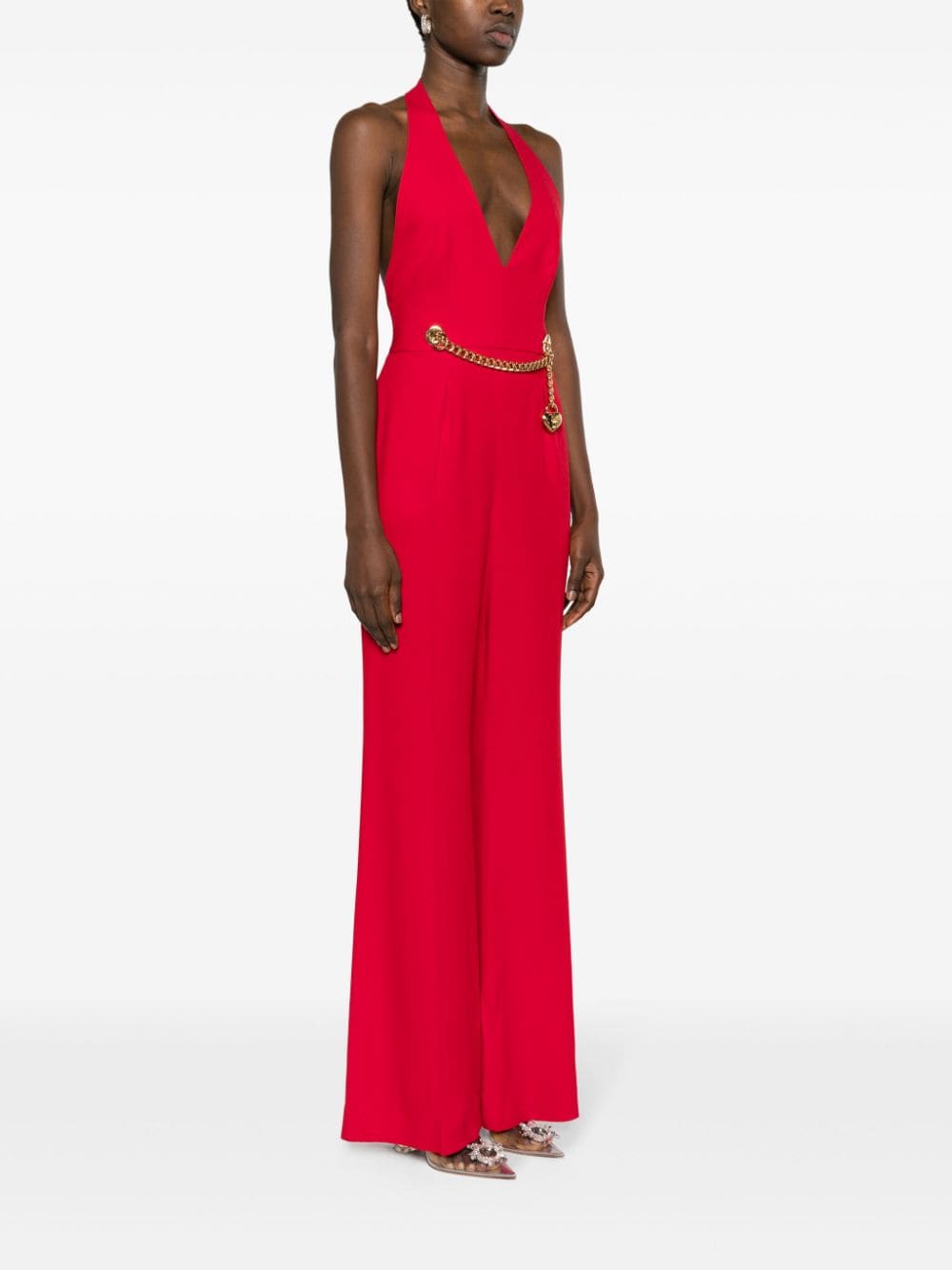 Red heart chain jumpsuit