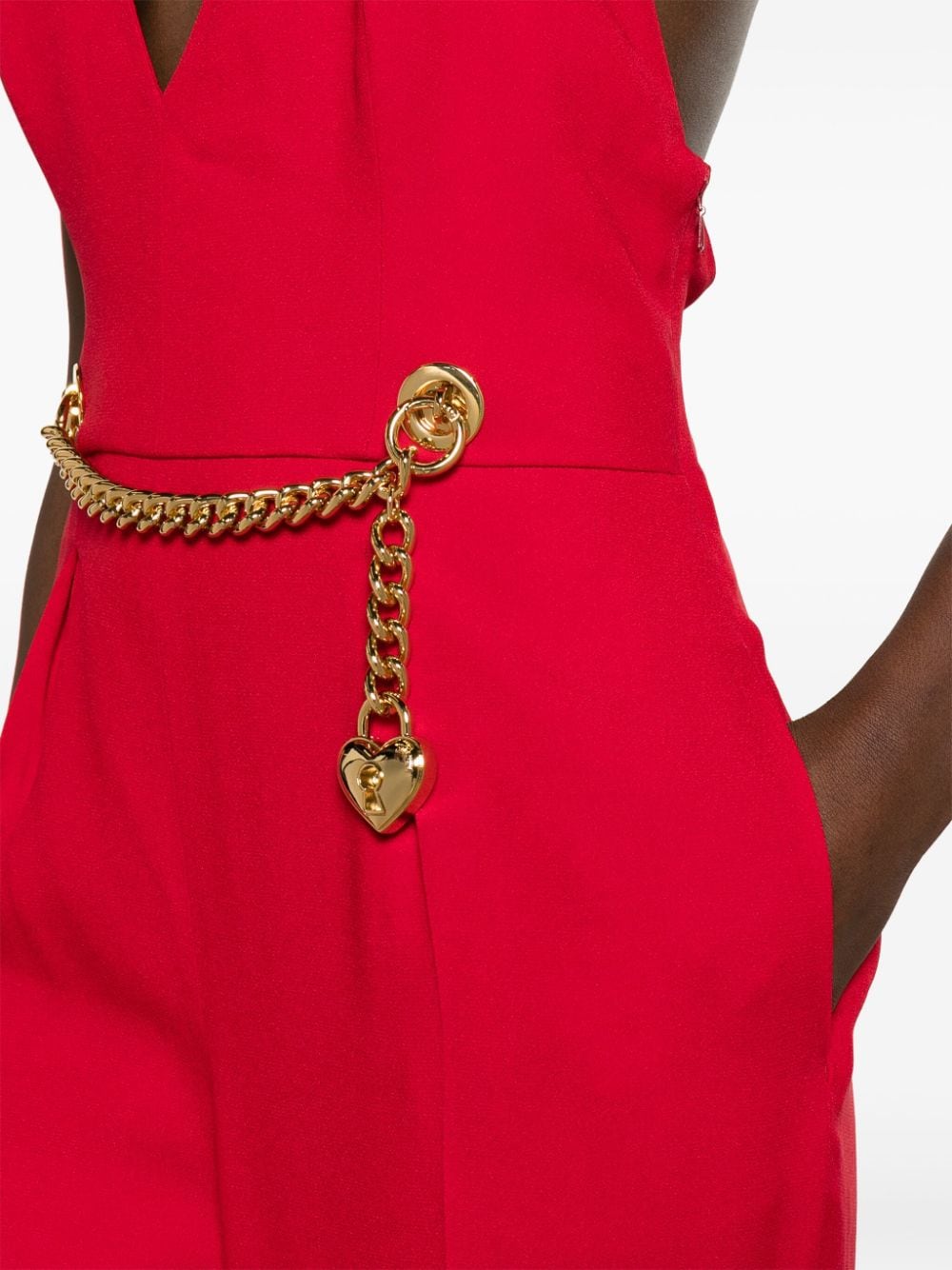 Red heart chain jumpsuit