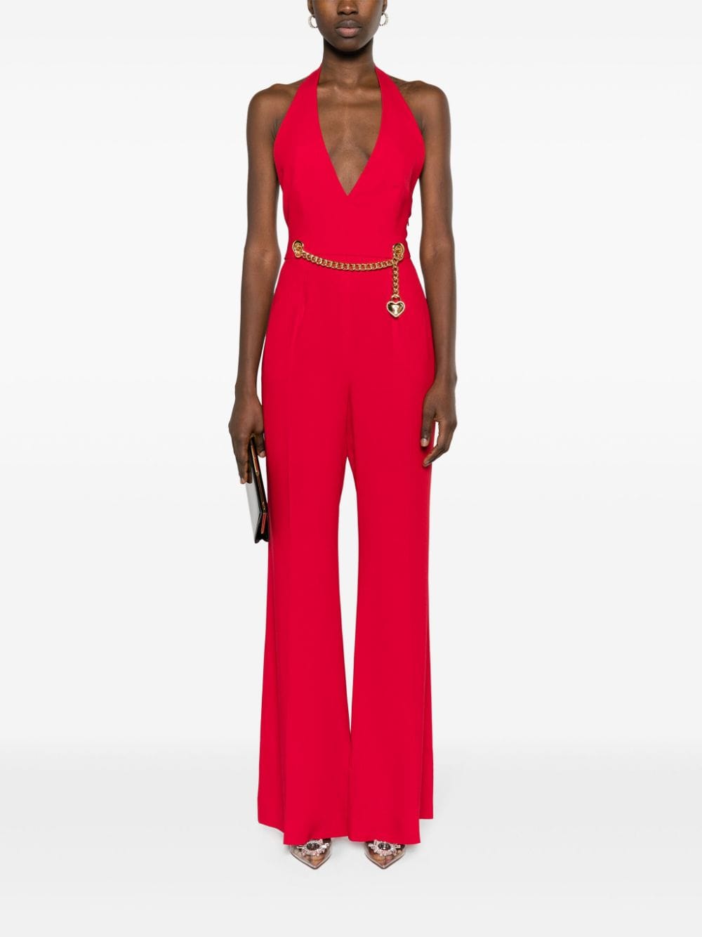 Red heart chain jumpsuit