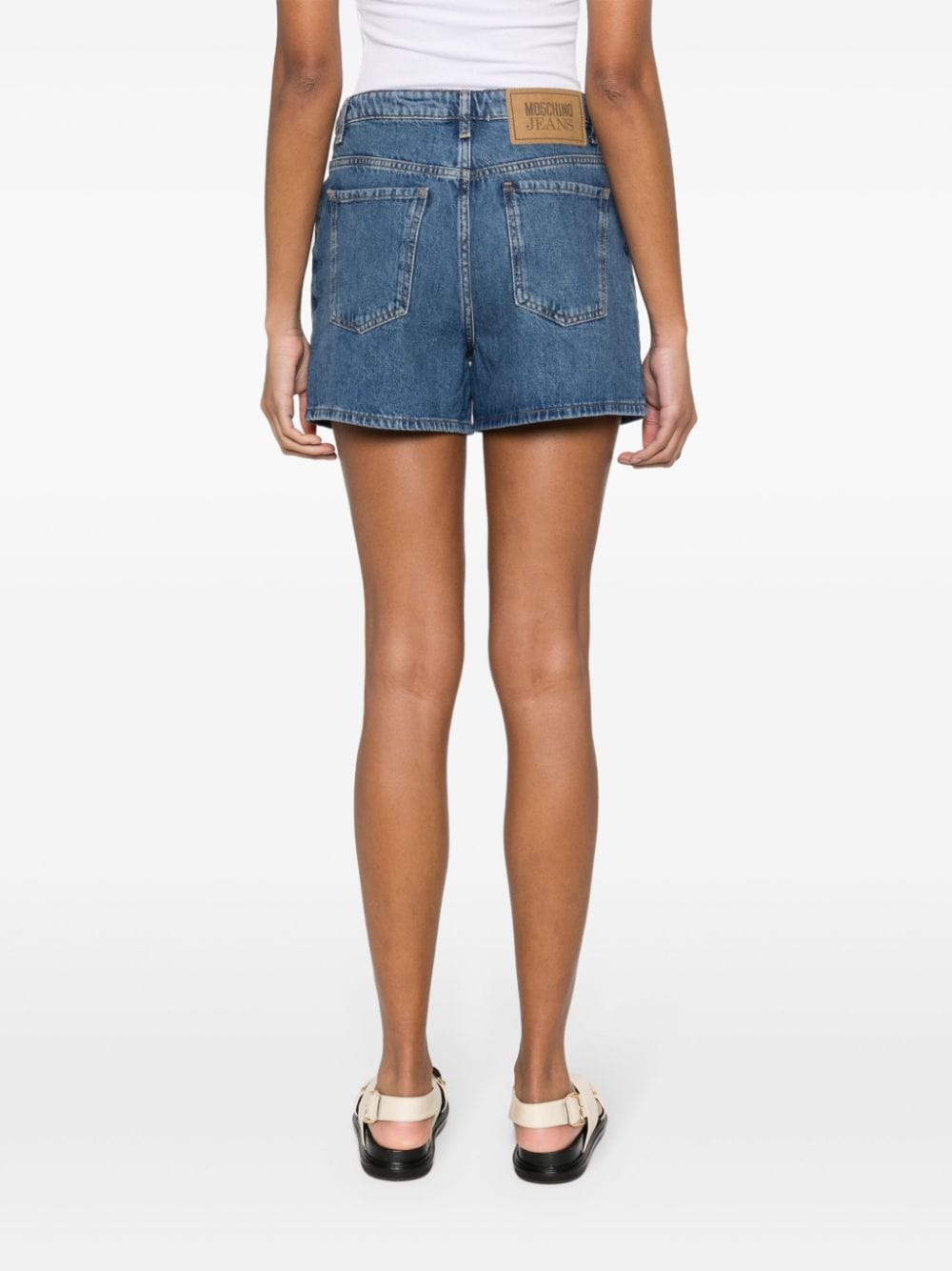 Short denim disegni con borchie