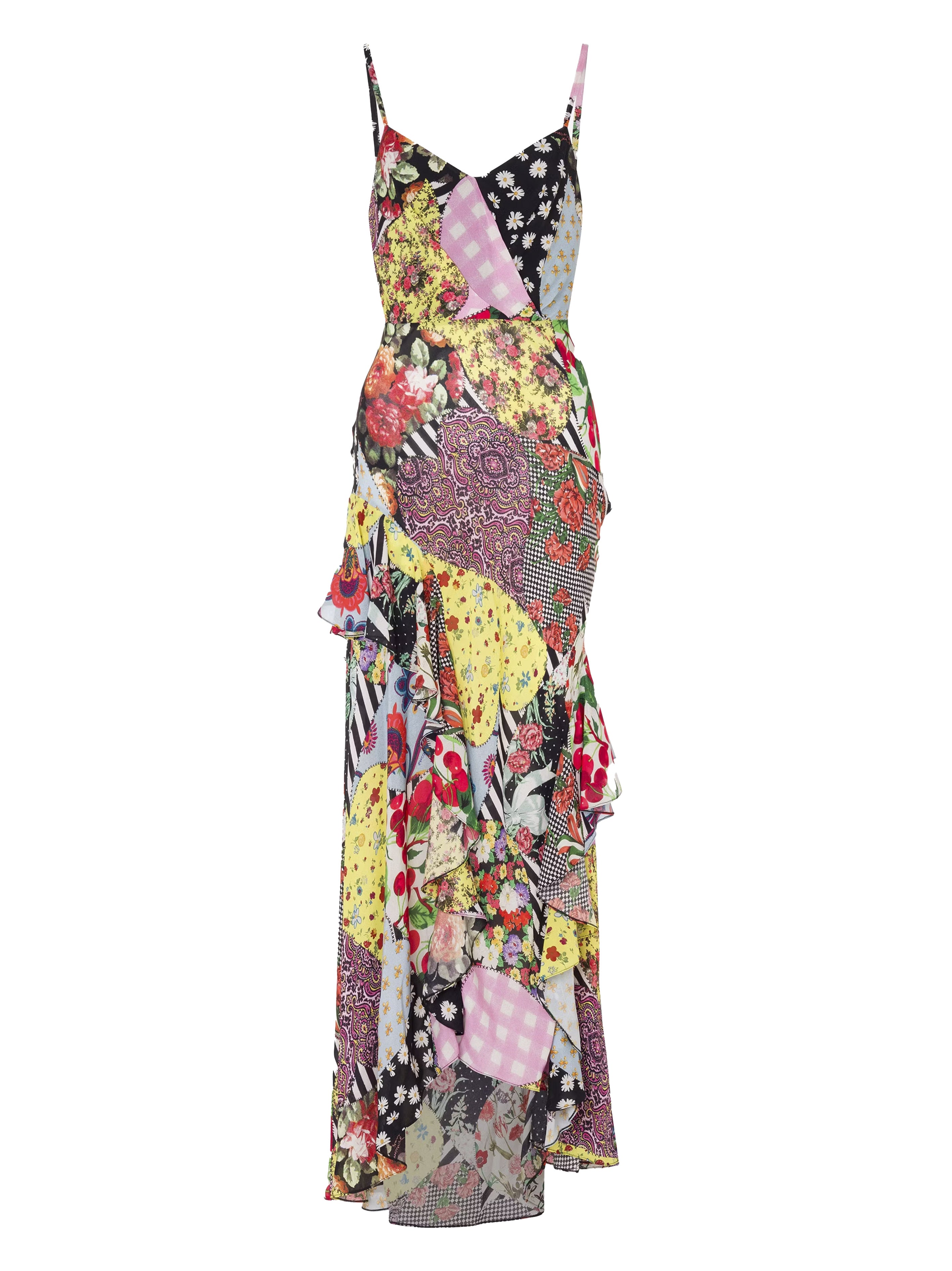 Abito multicolor patchwork print