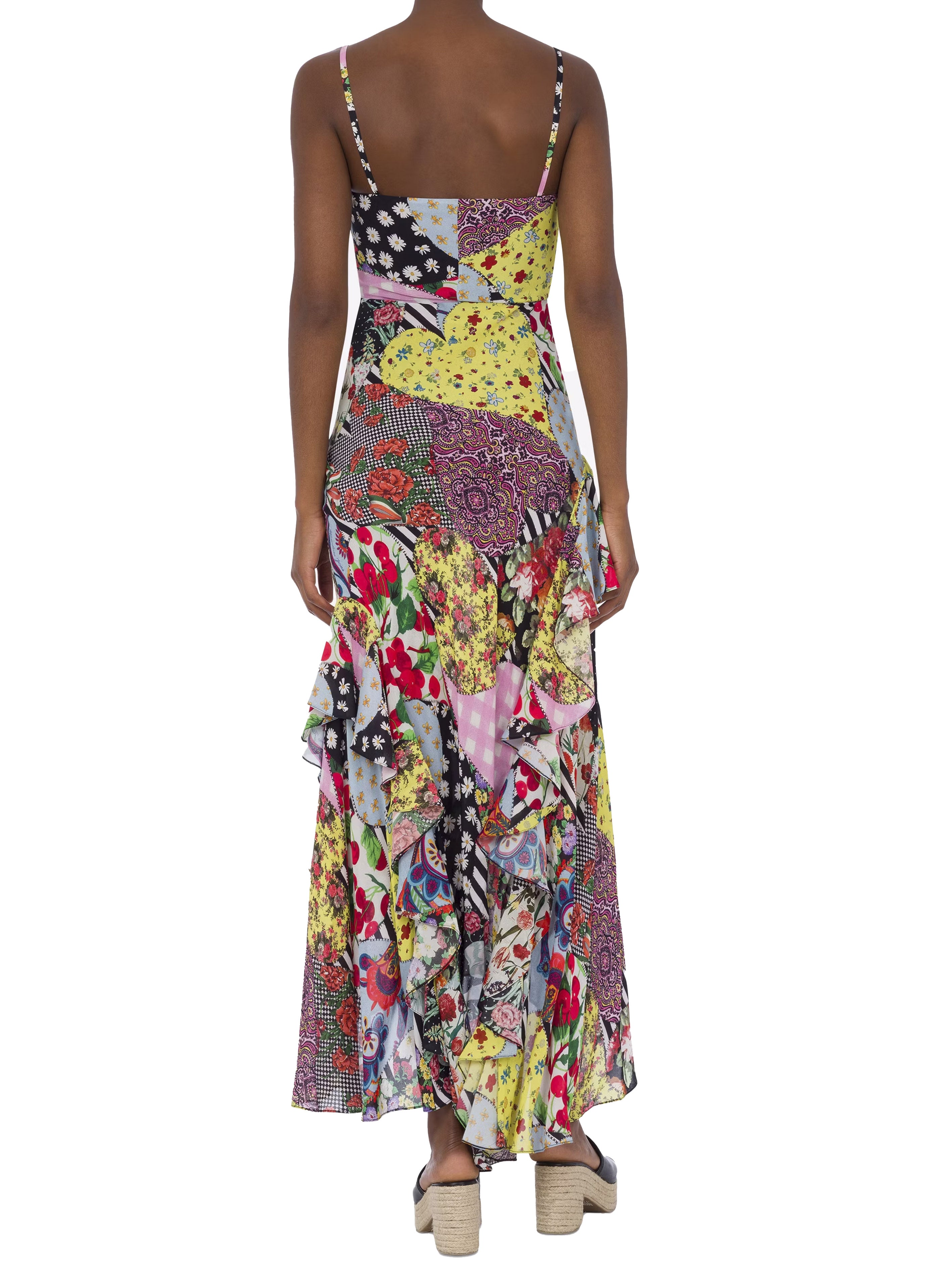 Abito multicolor patchwork print