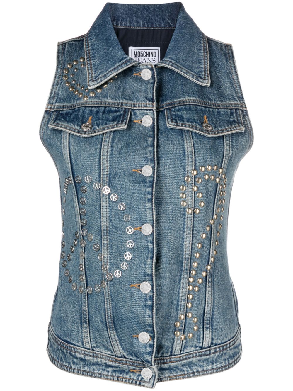 Gilet denim STUDDED SYMBOLS