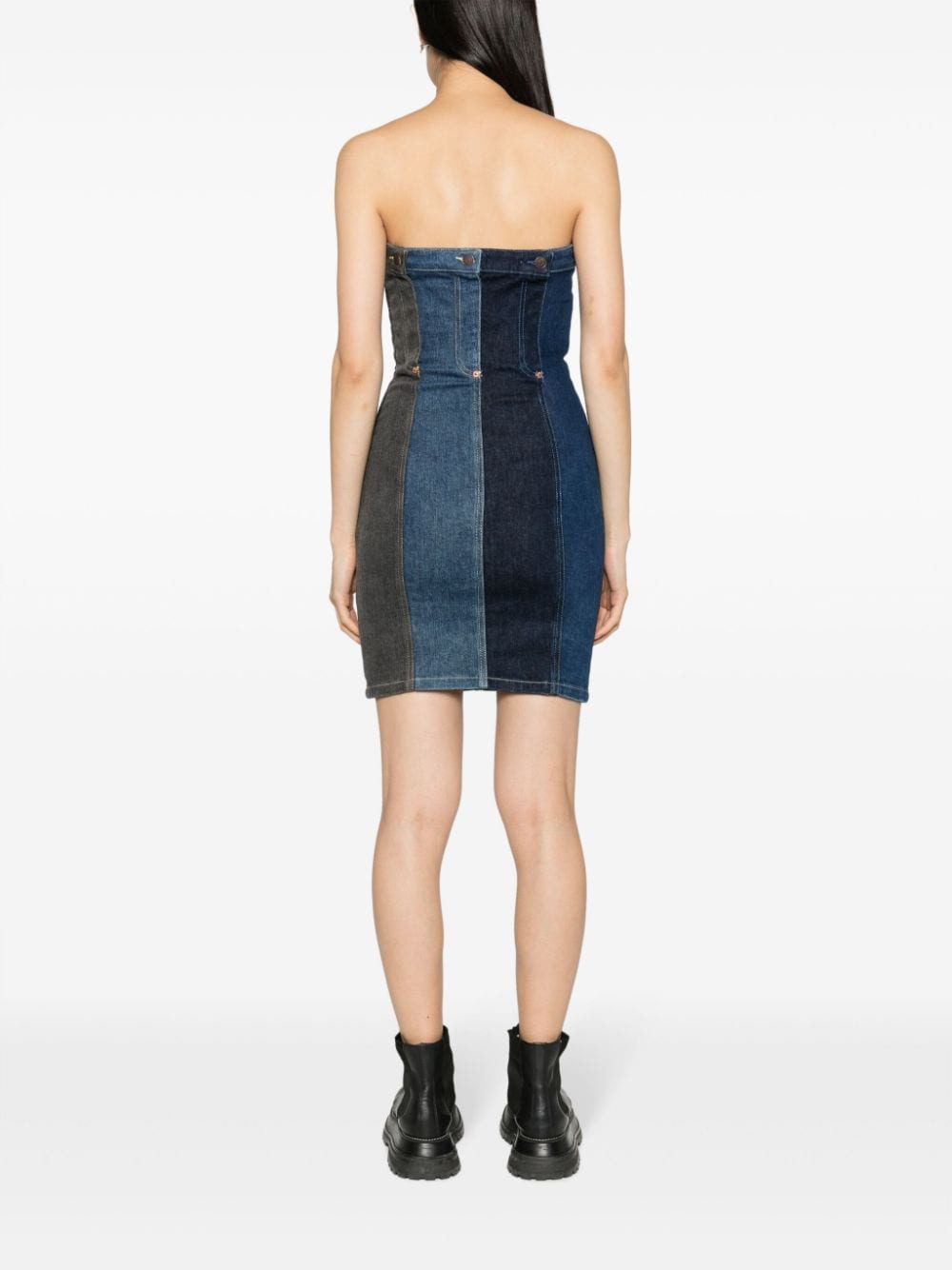 Layered denim minidress