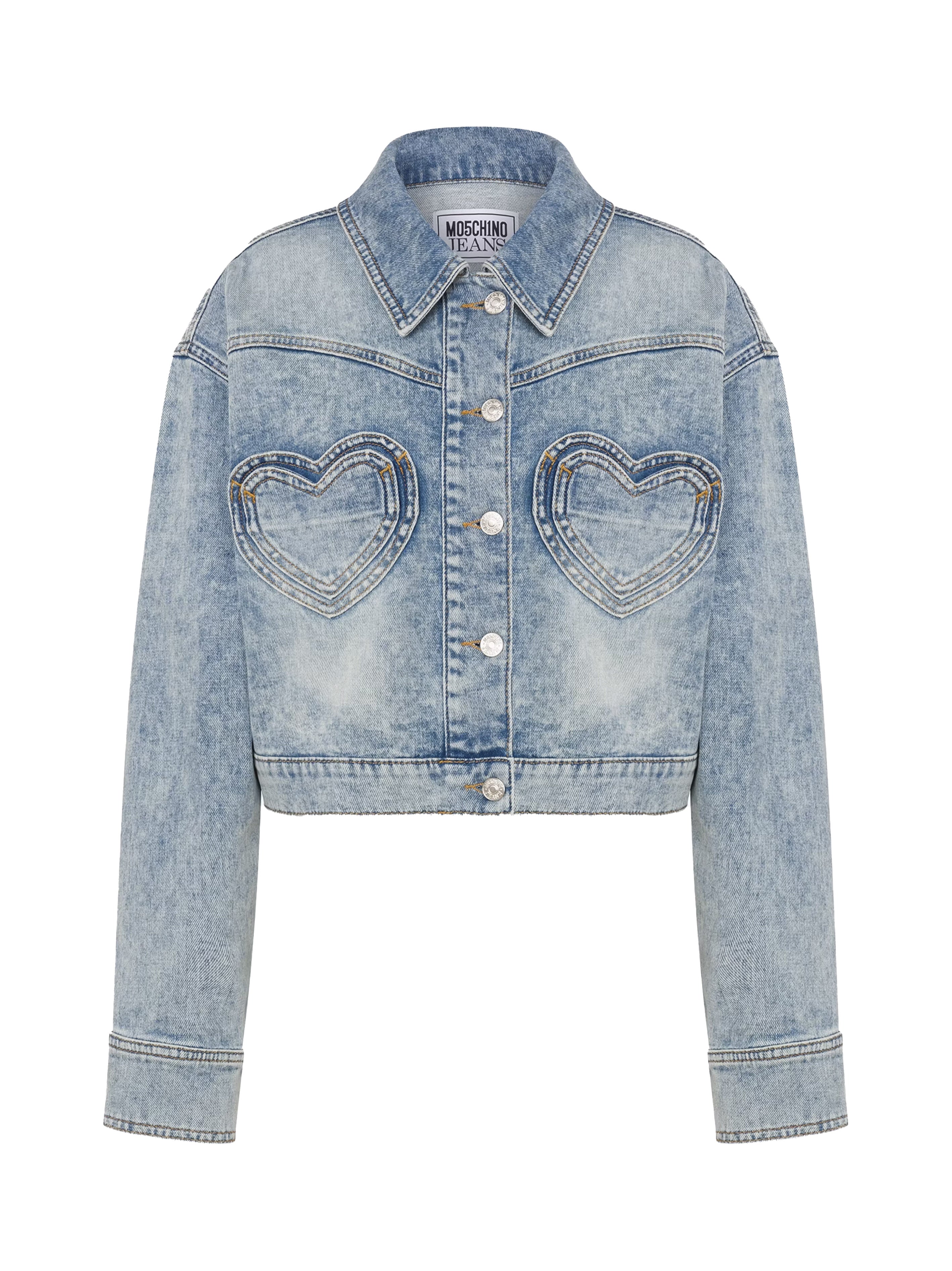 Denim jacket heart pockets