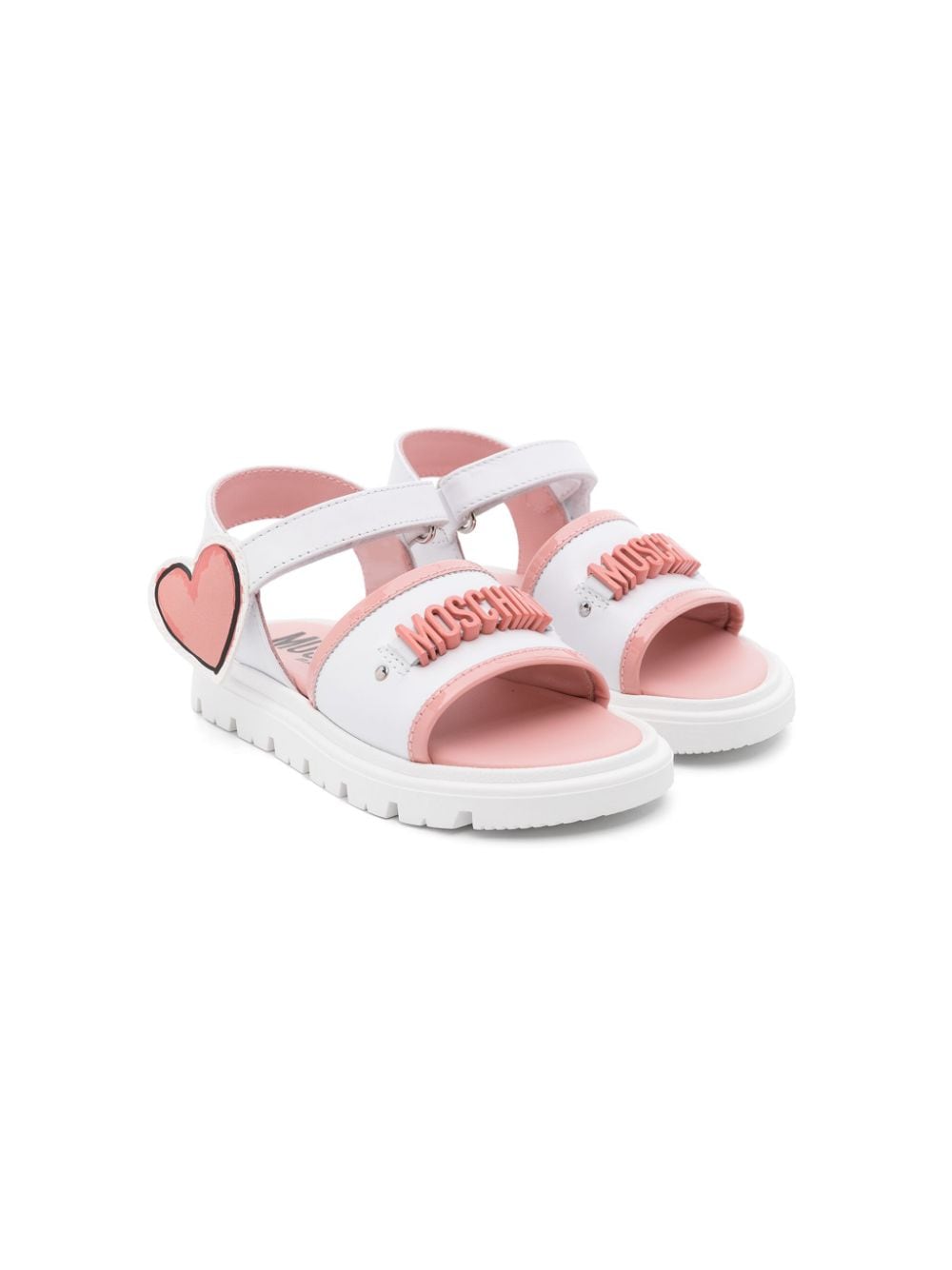 Sandalo bianco heart rosa