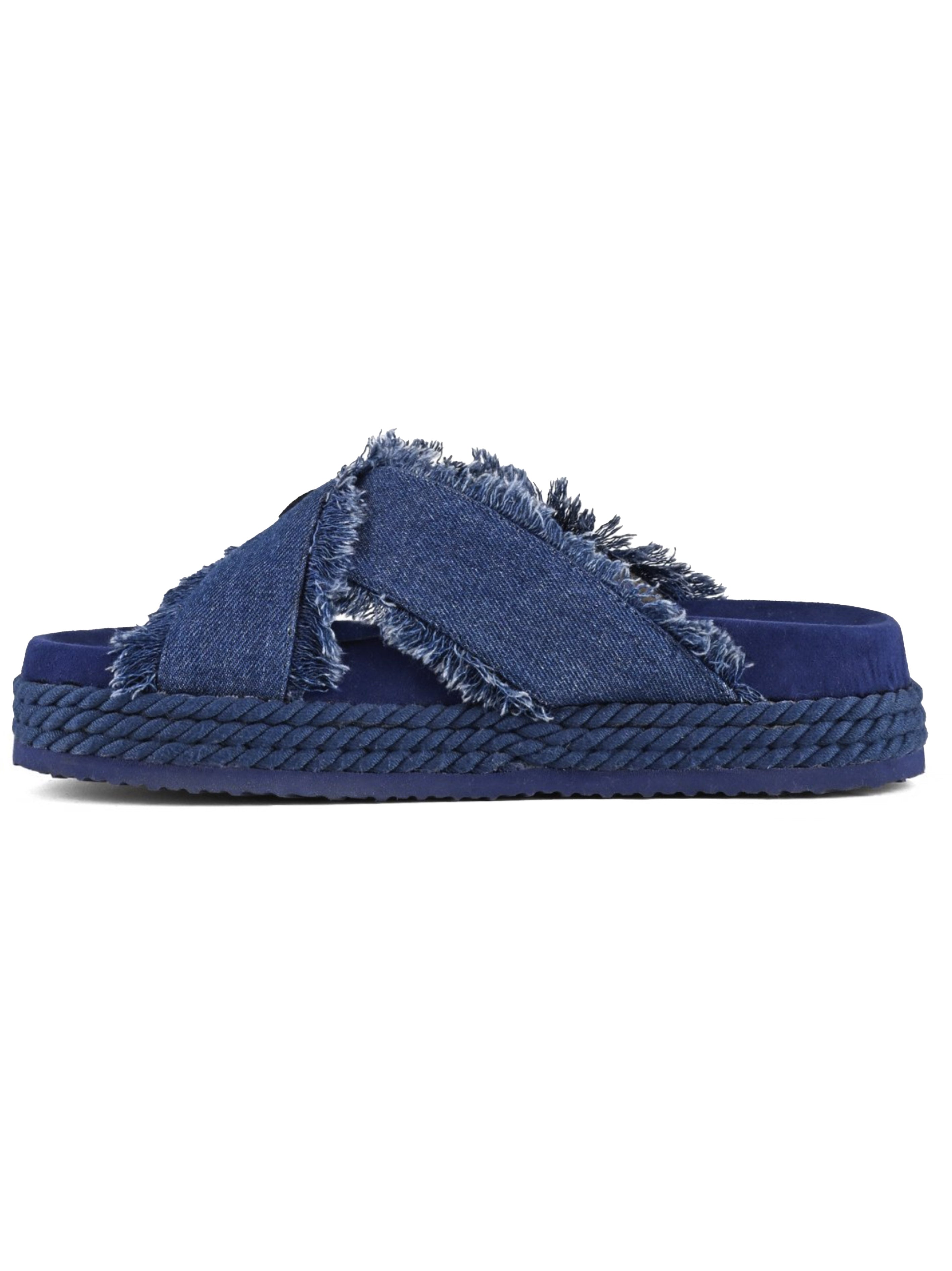 Criss-cross denim sandal