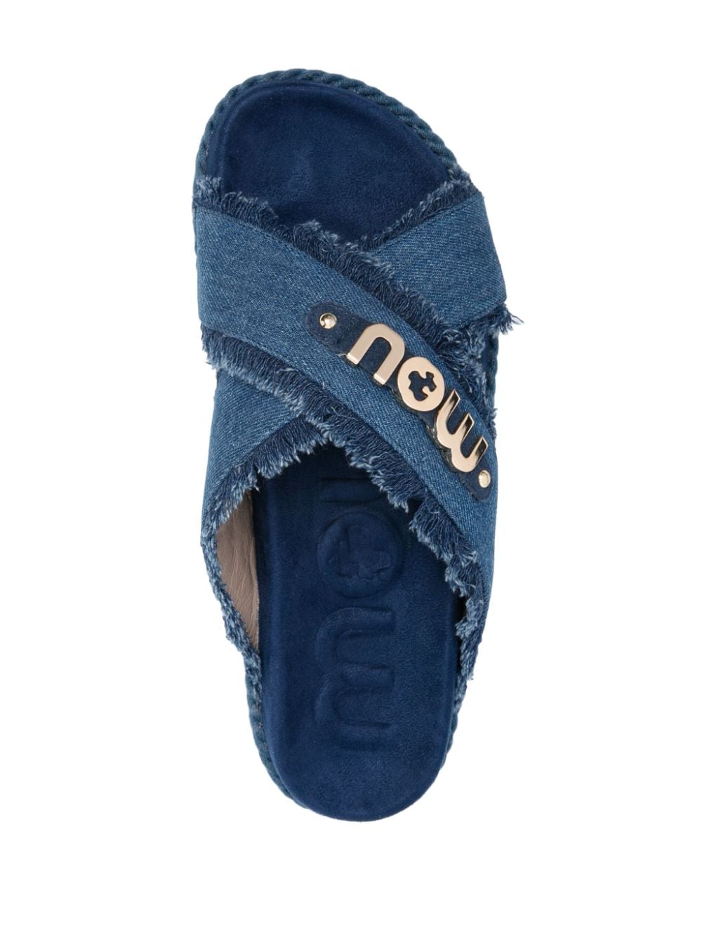 Criss-cross denim sandal