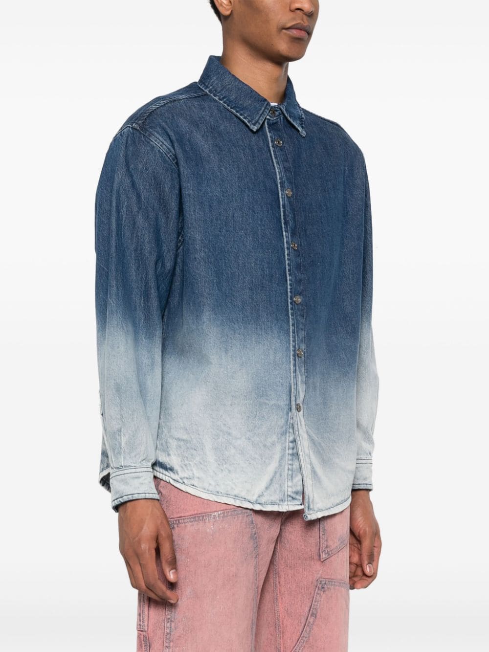 Gradient effect denim shirt