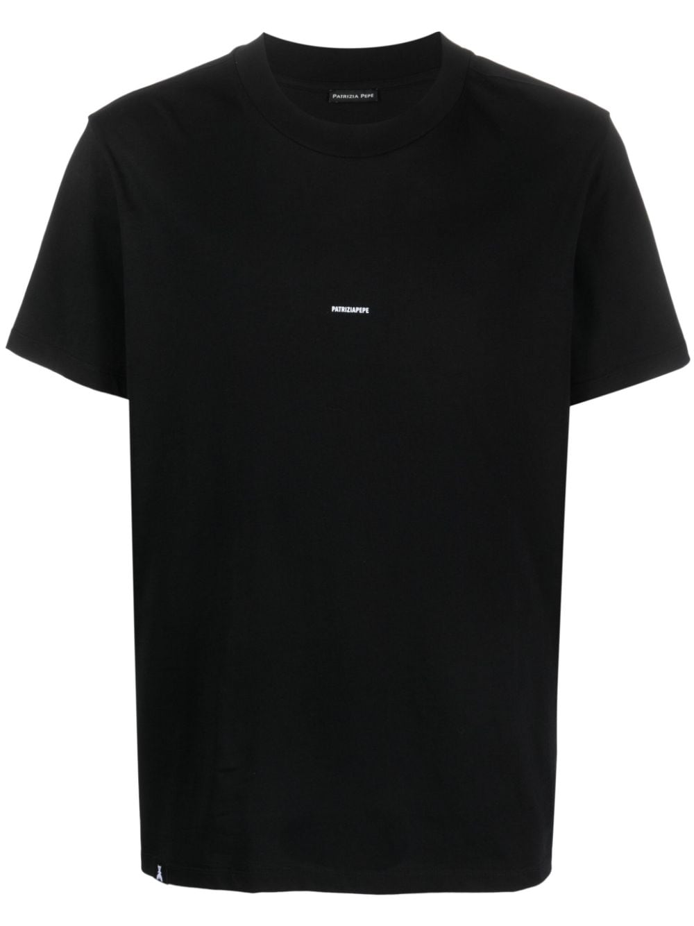 T-shirt nera mini logo petto