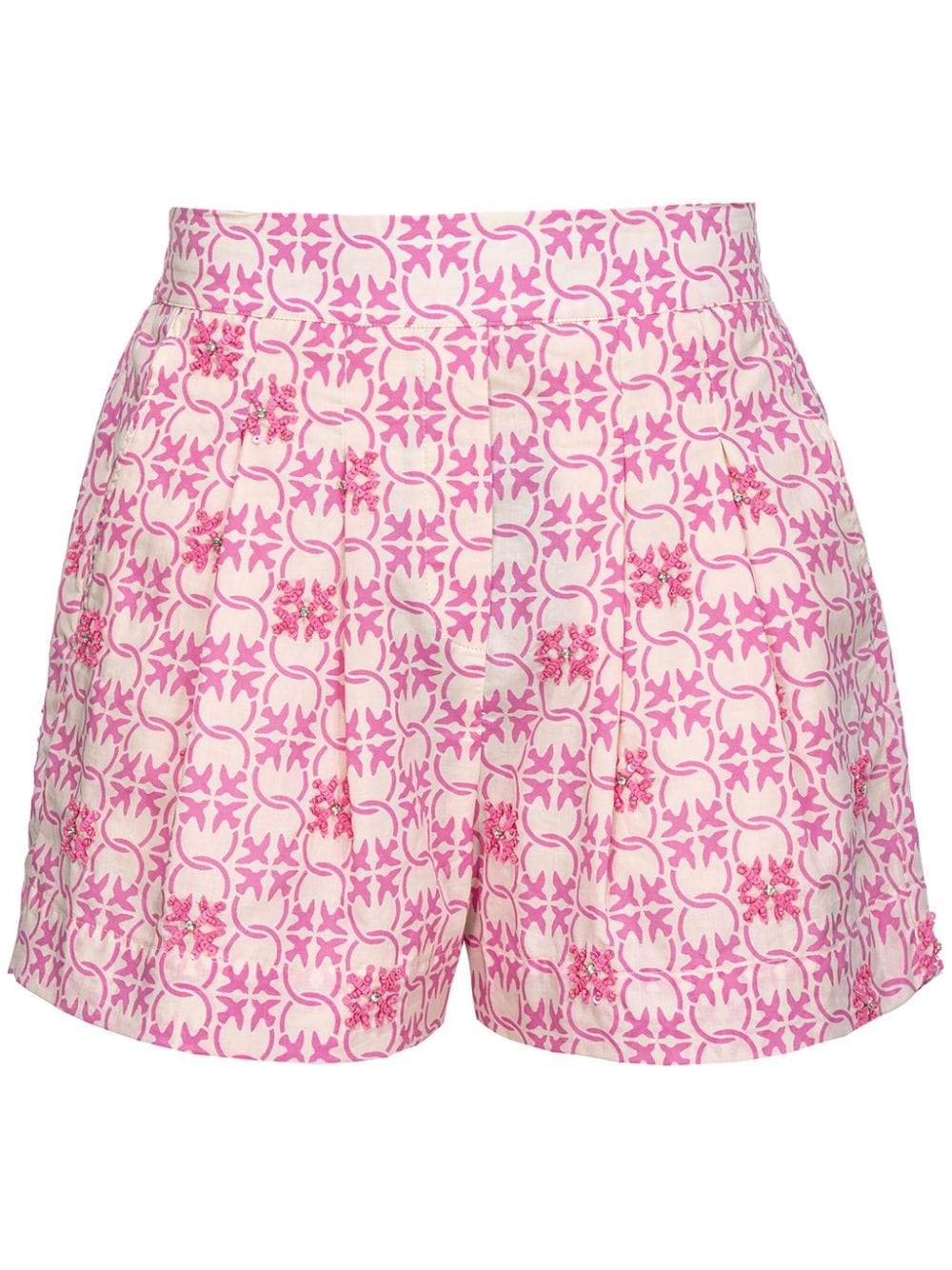 Short butter/pink all-over logo