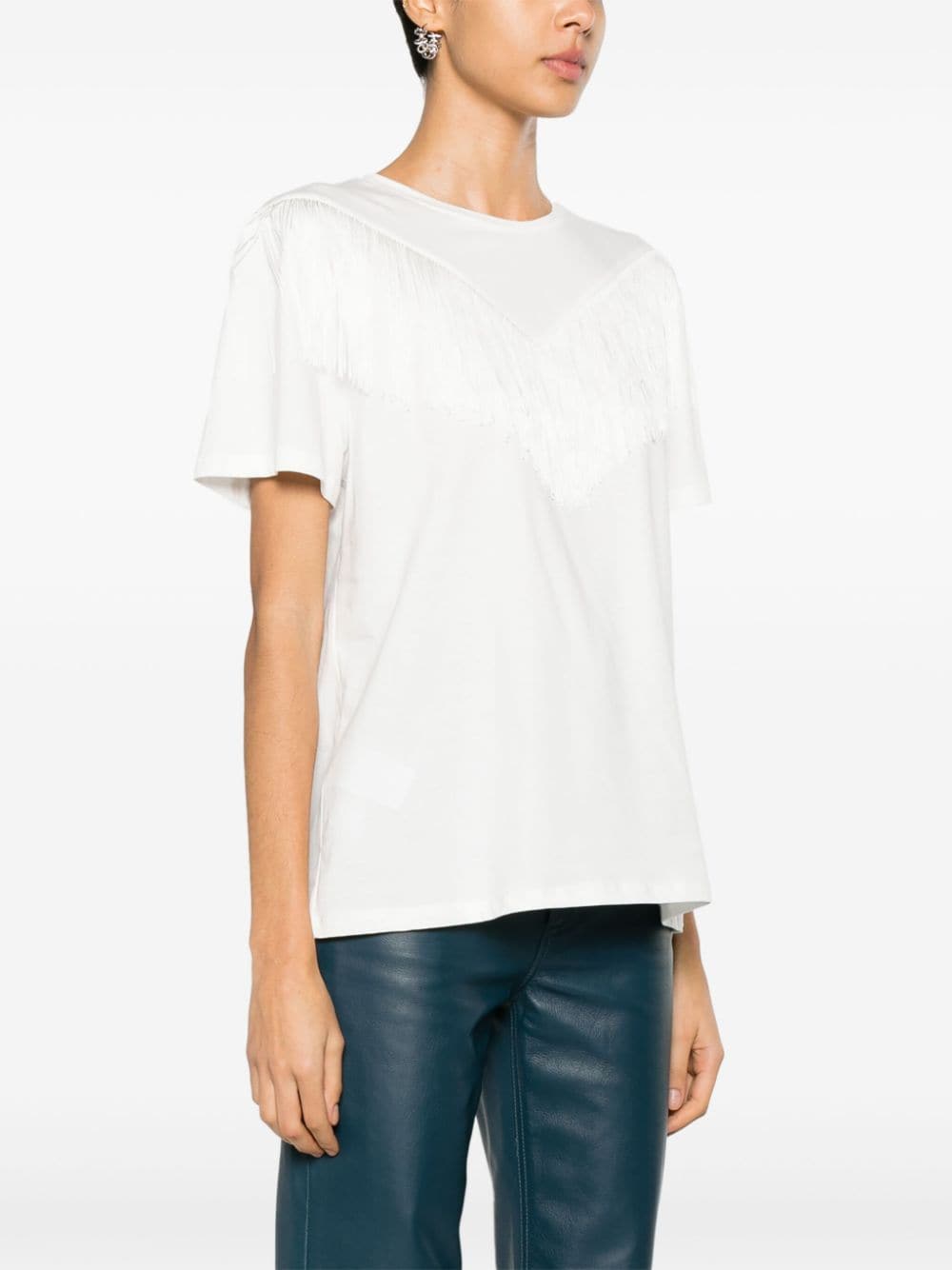 White t-shirt with fringes