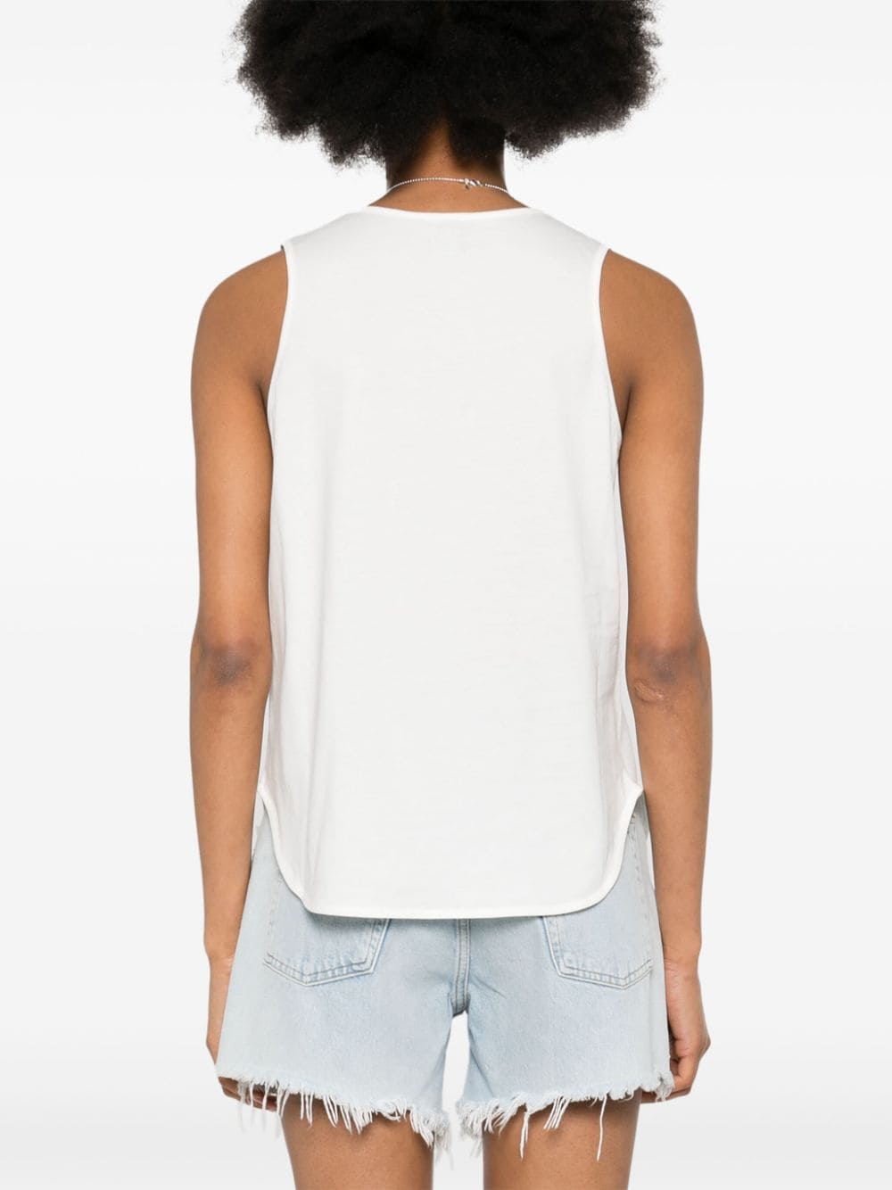 White tank top with mini eyelets