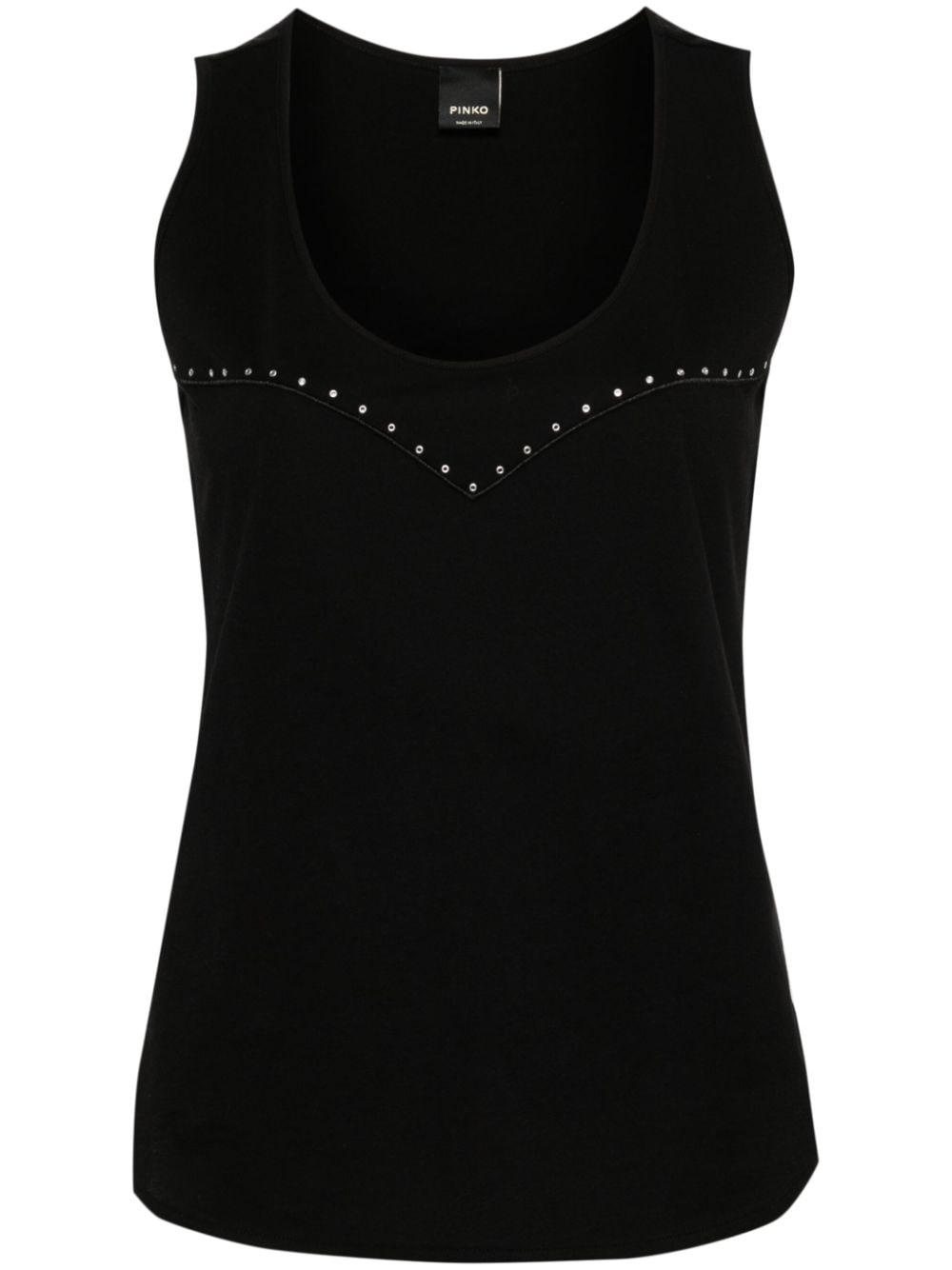 Black tank top with mini eyelets