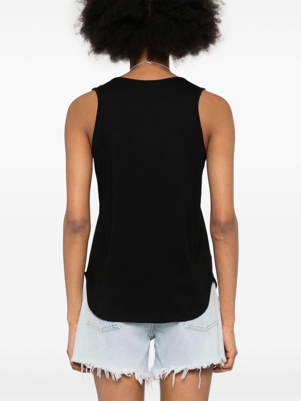 Black tank top with mini eyelets