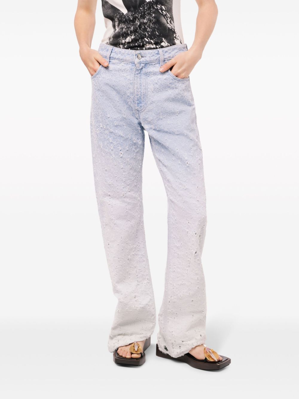 Shaded denim with a worn effect