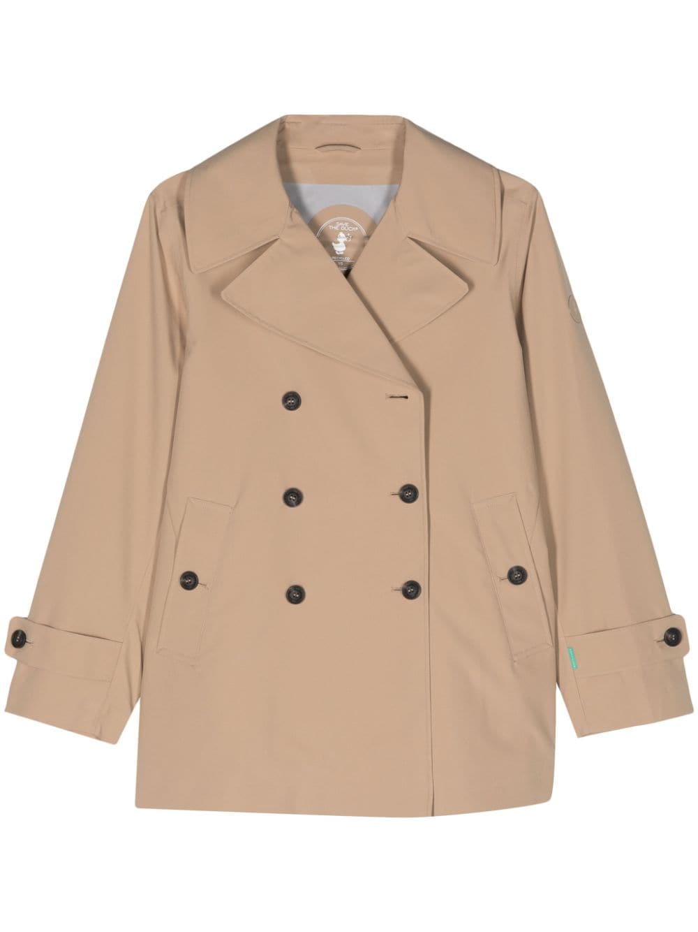 Sofi double-breasted raincoat dark beige