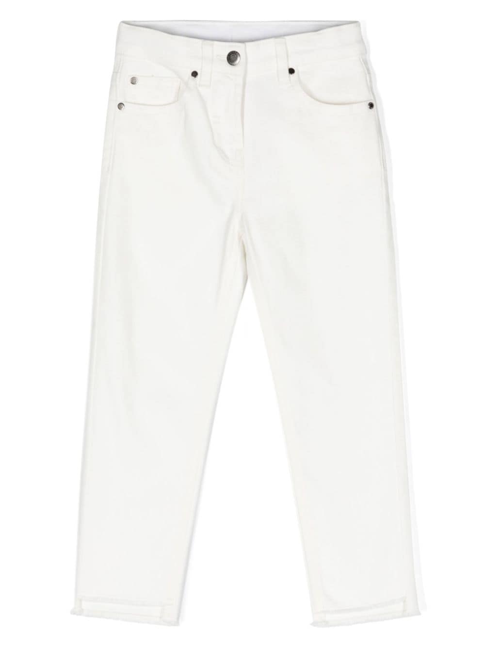 Mid-rise white jeans