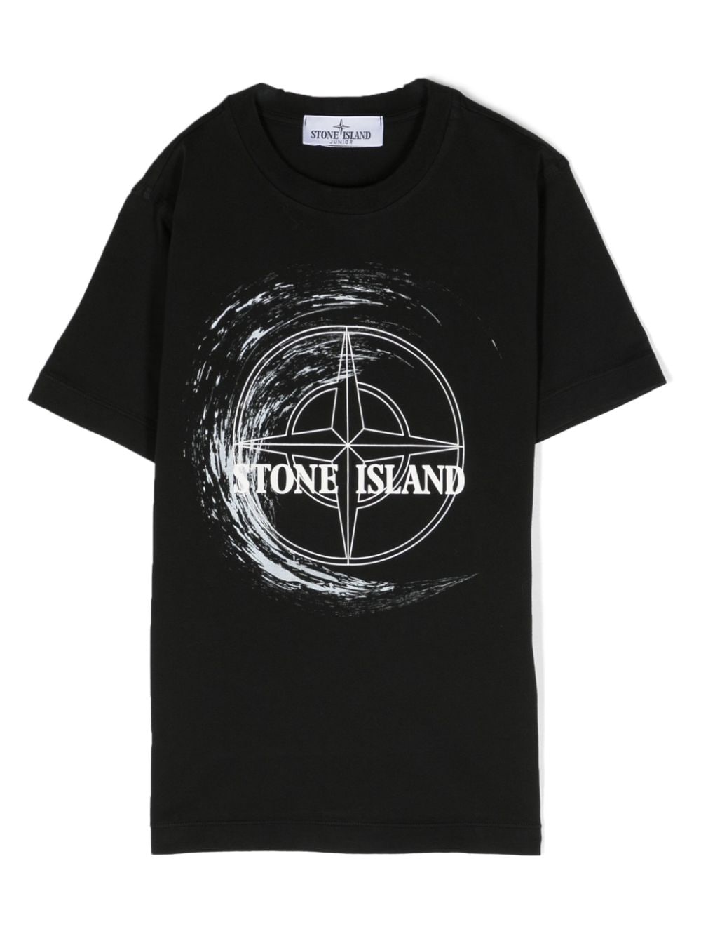 T-shirt nera stampa Compass