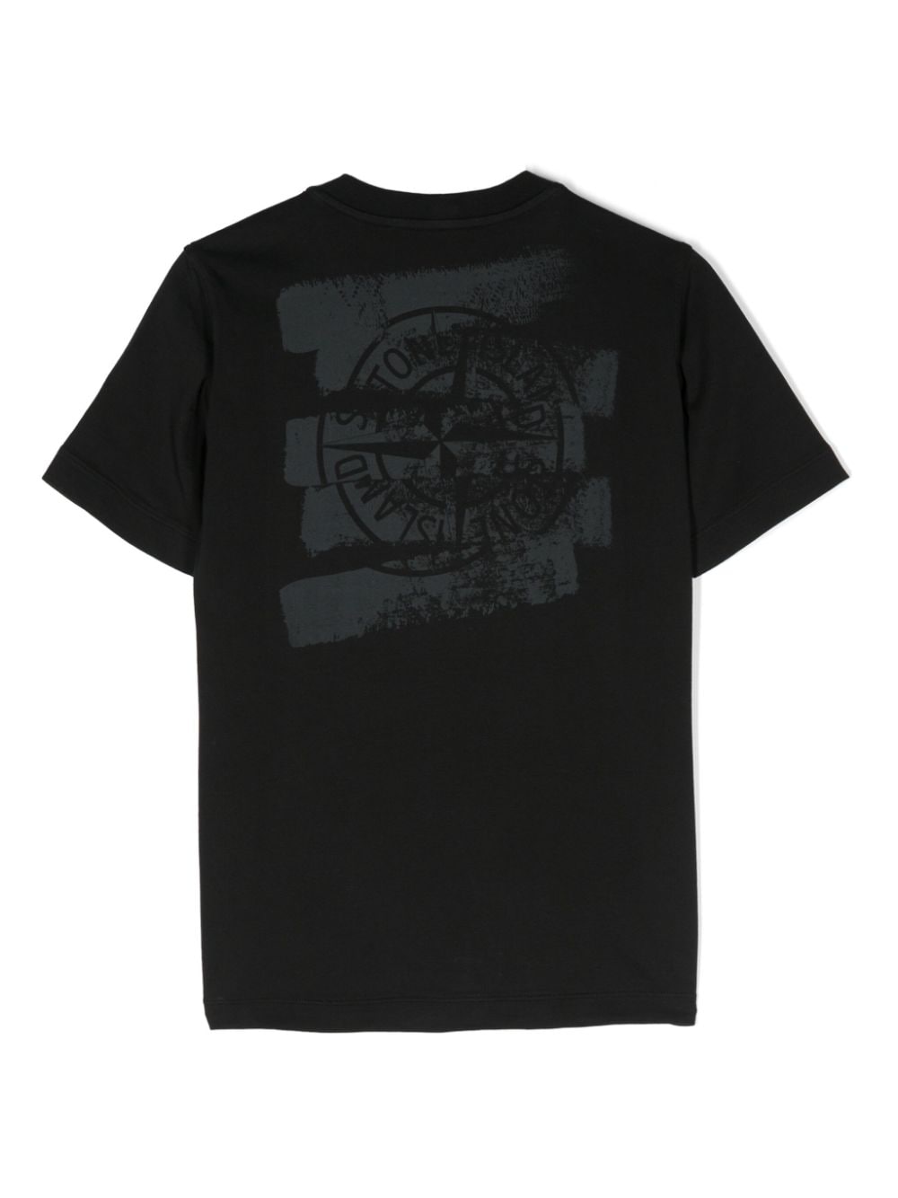 Black T-shirt with front/back Compass print