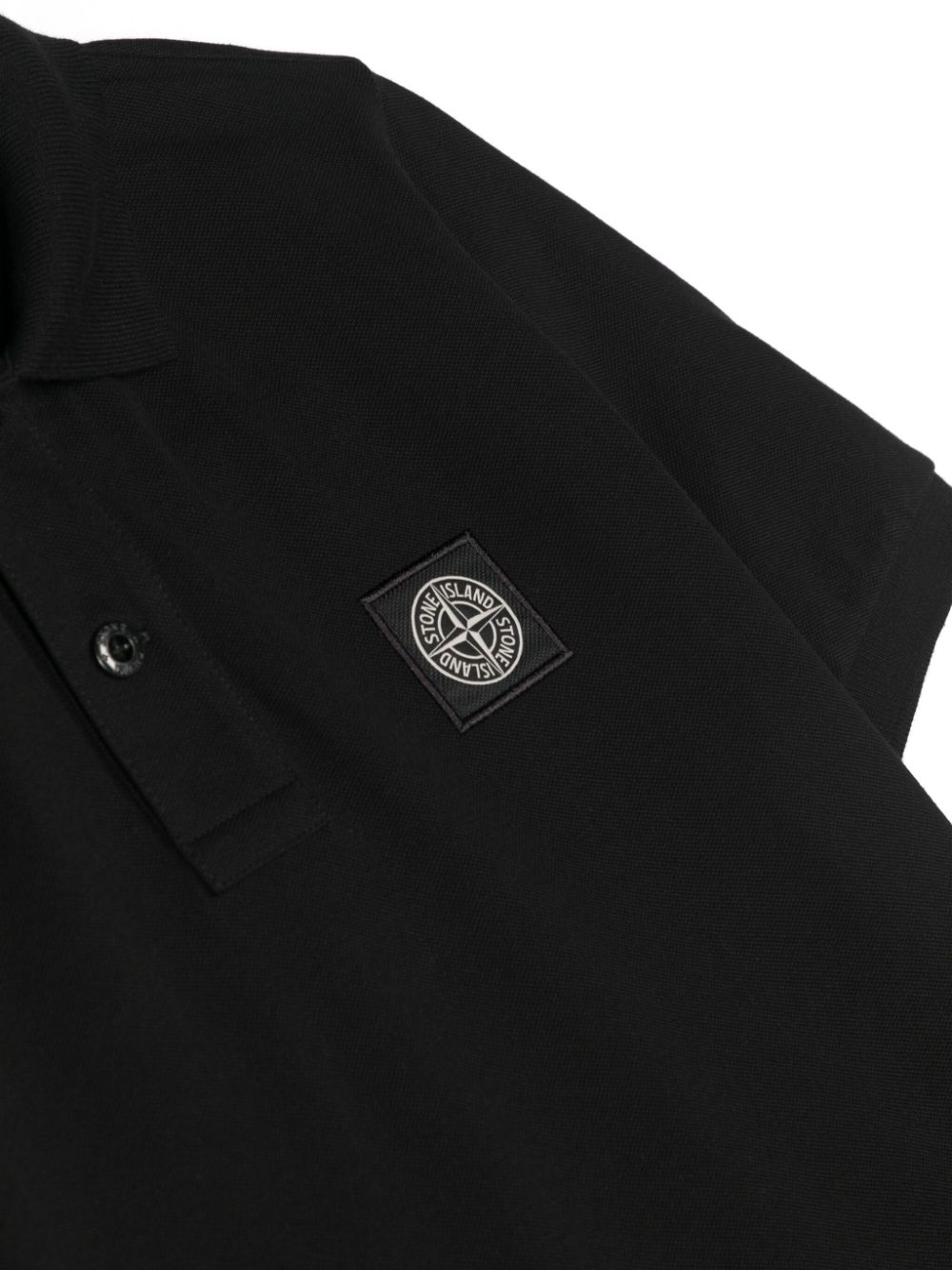 Polo nera patch logo compass