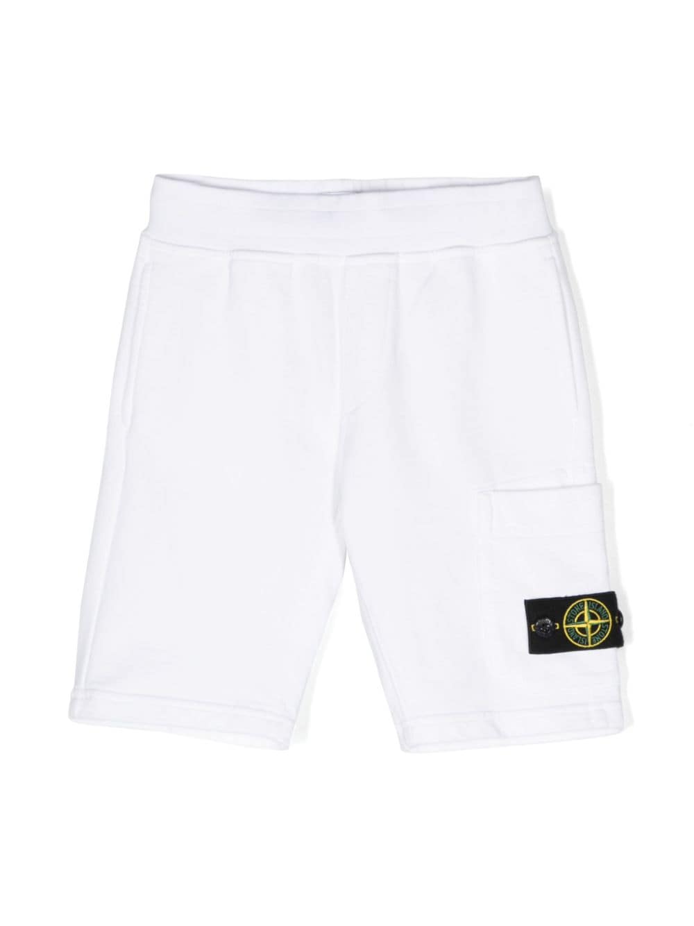 White Bermuda shorts with Compass label