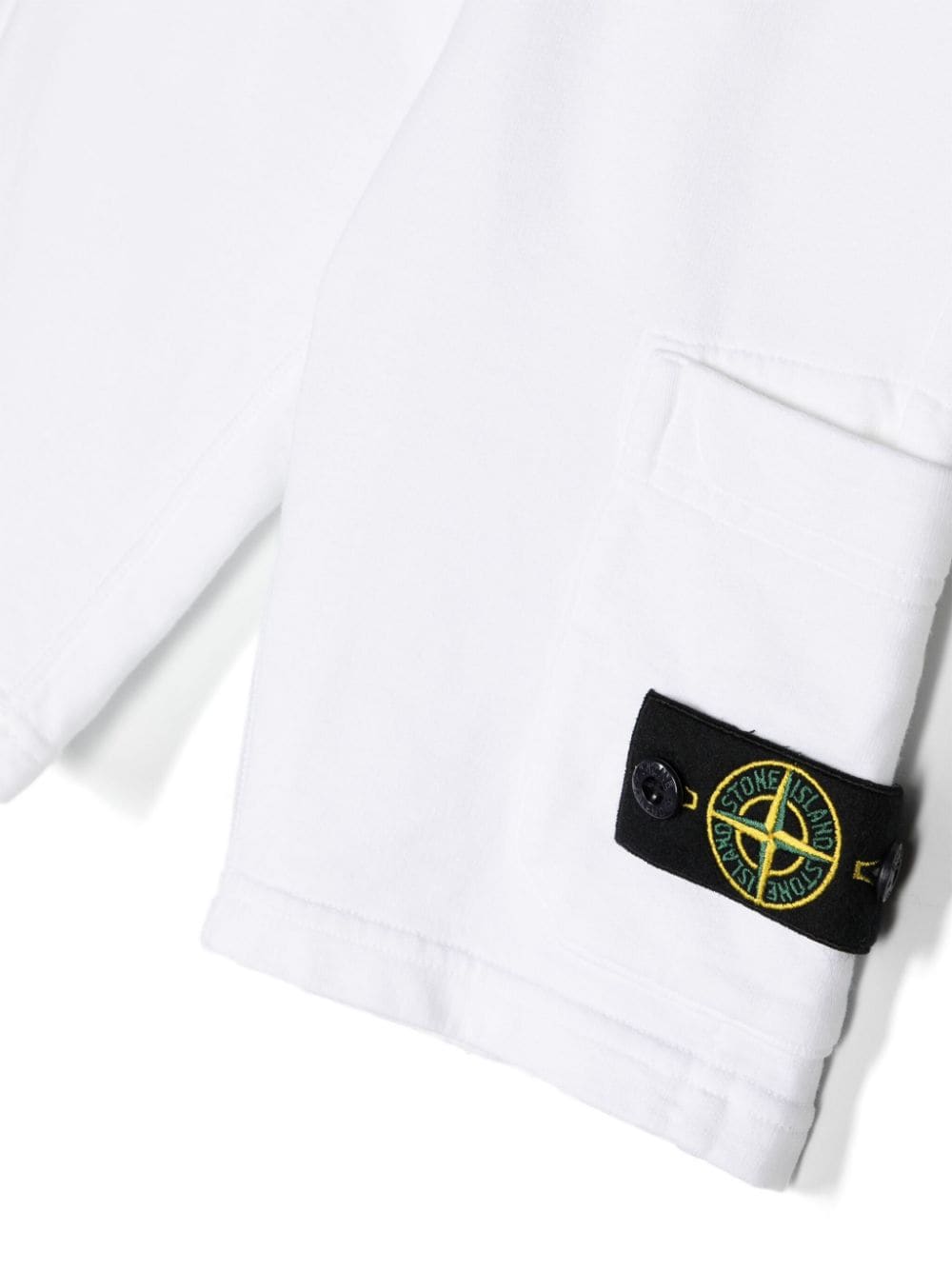 White Bermuda shorts with Compass label