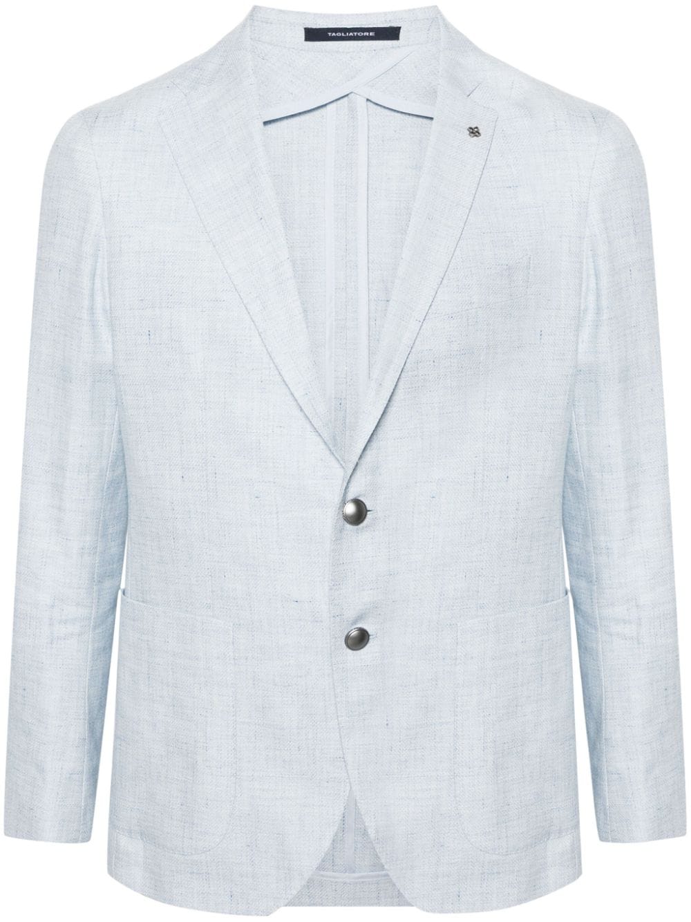 Blazer monopetto celeste misto lino