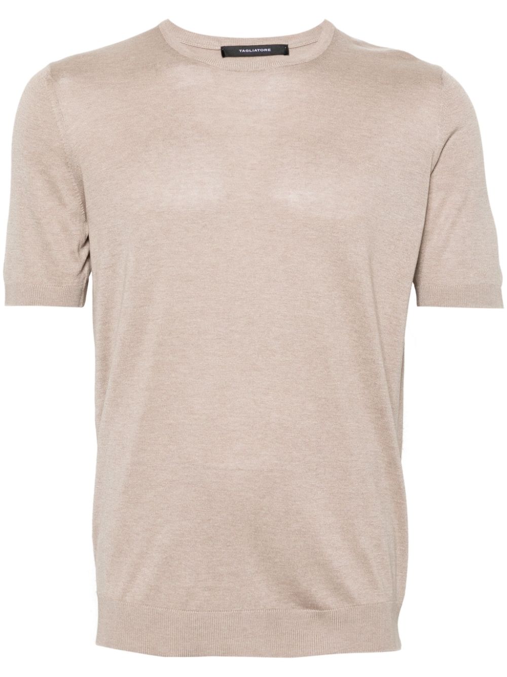 Fine silk knit mud t-shirt