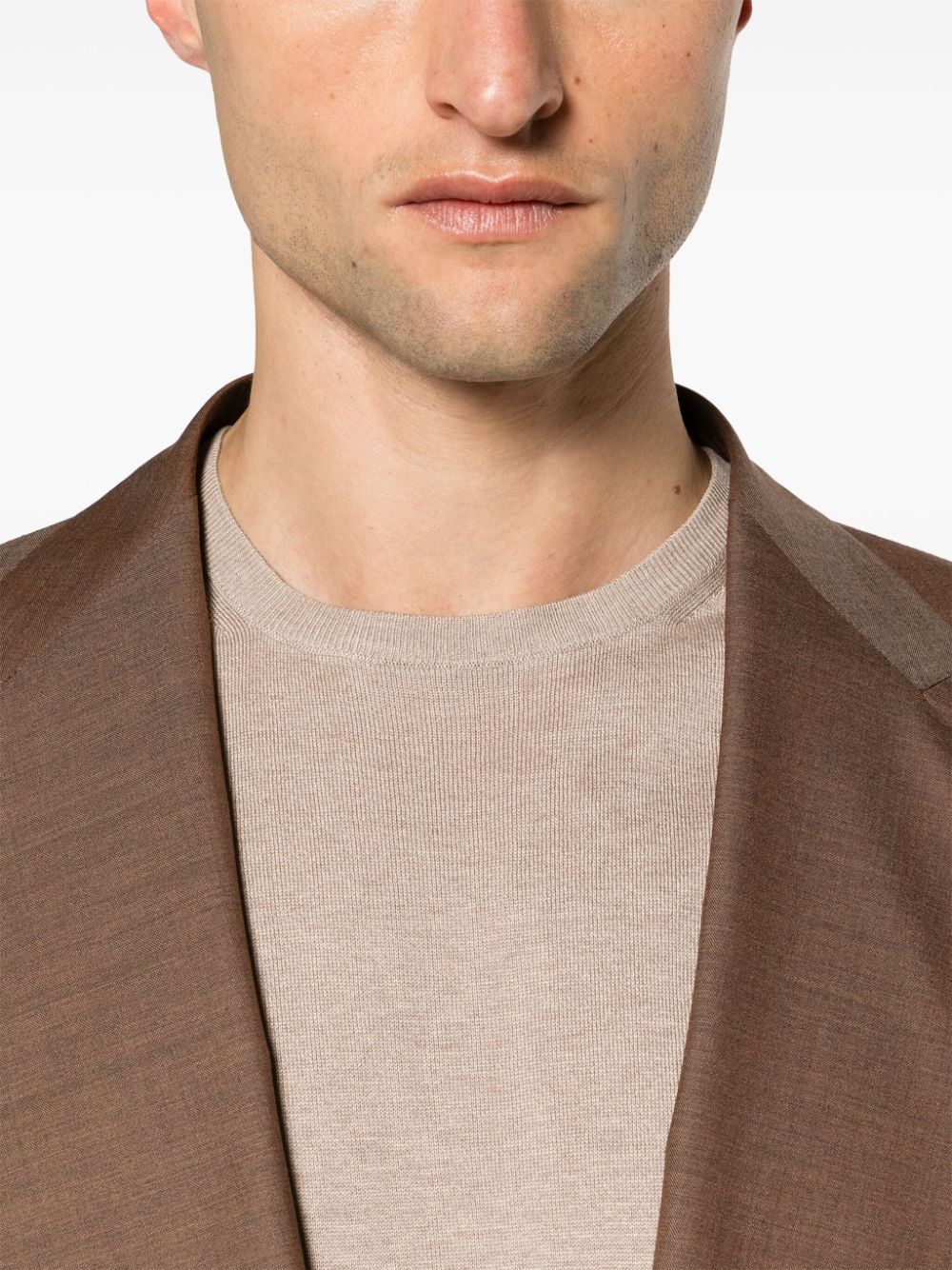 Fine silk knit mud t-shirt