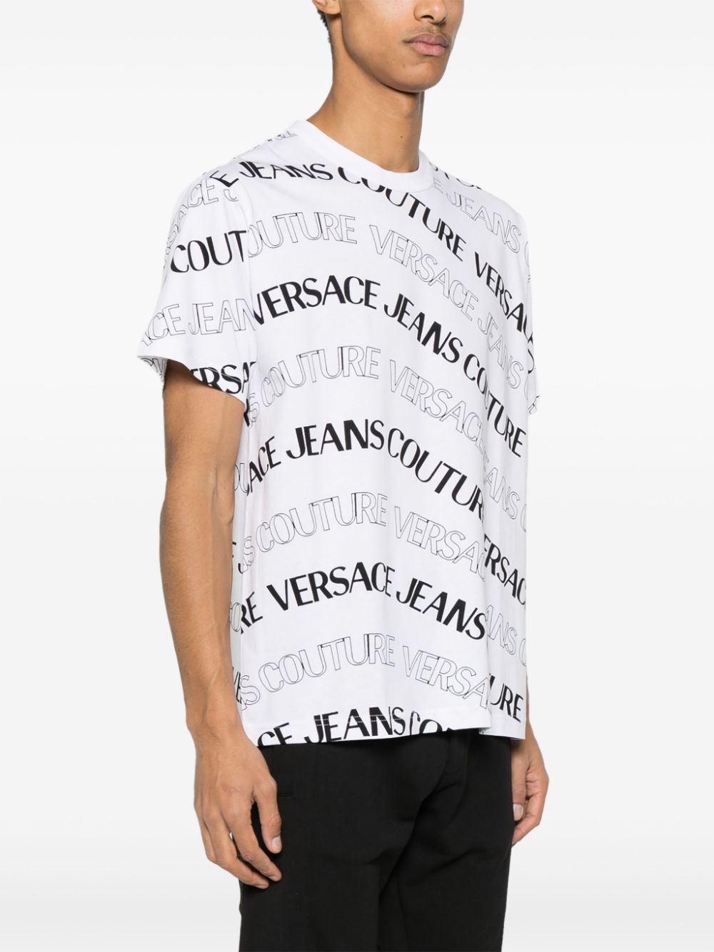 White t-shirt with all-over logo